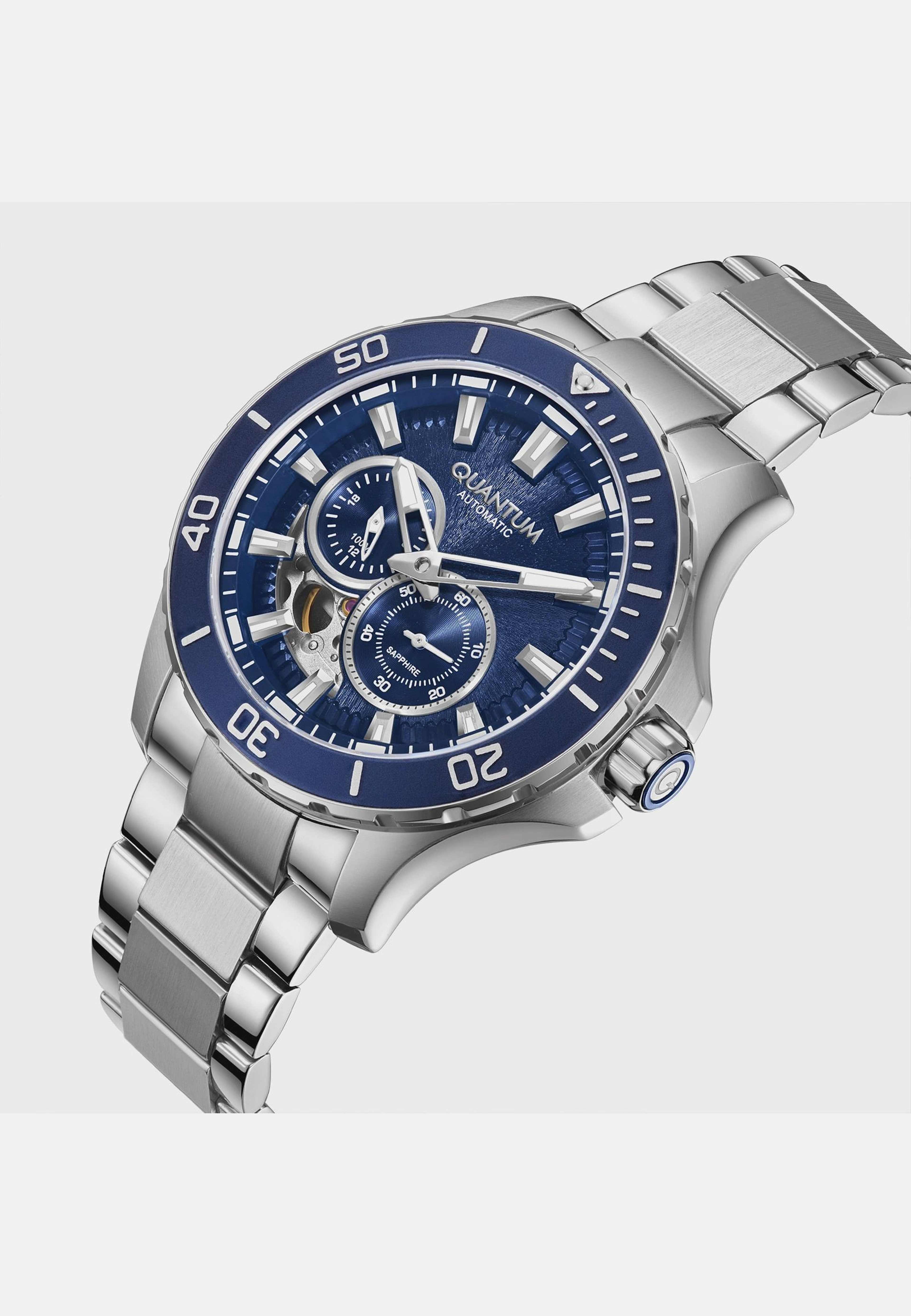 Quantum Automatic Herr Blå/stål, Metallband - Qmg1188.390, från Quantum, i färgen 1. Klicka för att öppna bilden i stort format