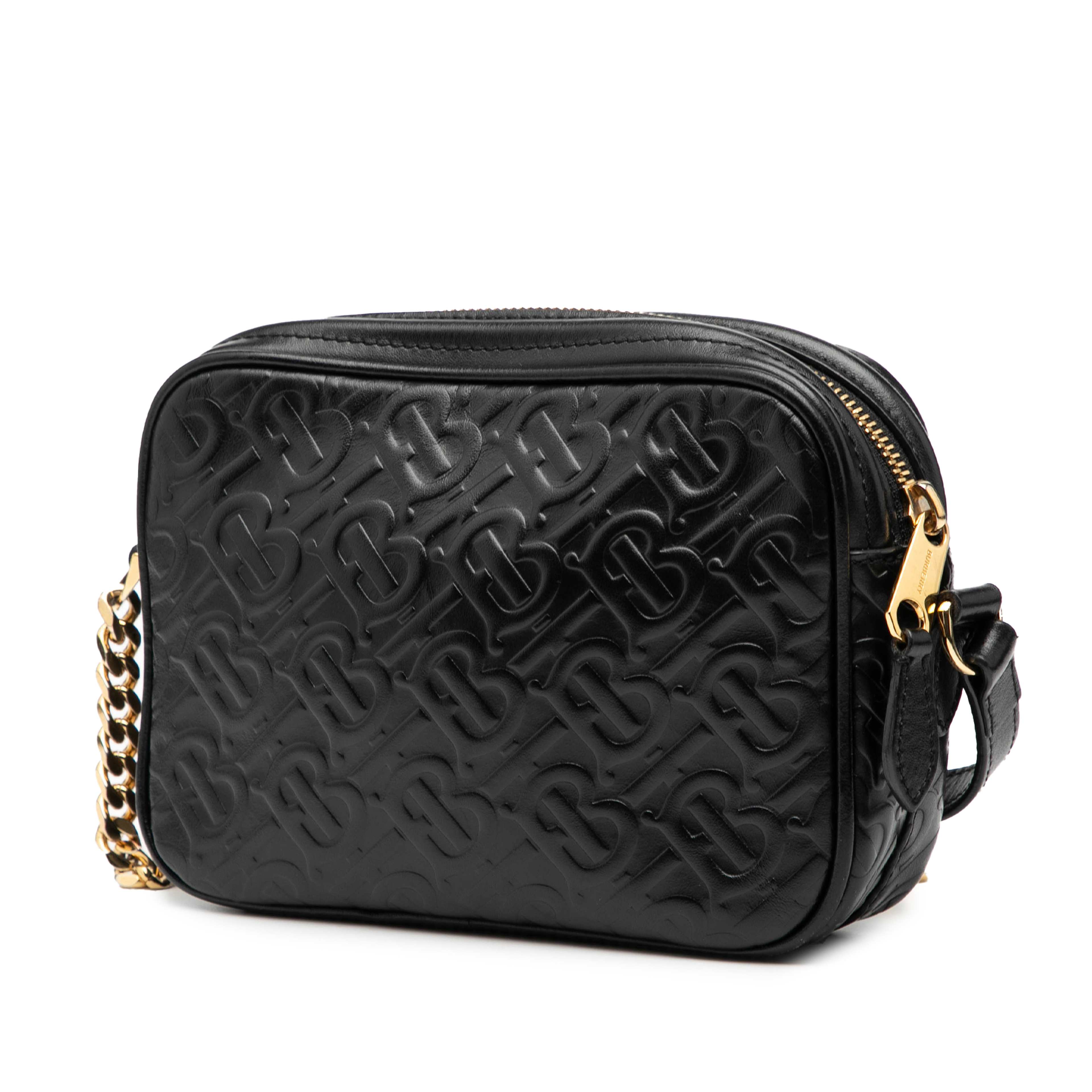 Burberry Embossed Calfskin Tb Monogram Camera Chain Crossbody, från Luxclusif, i färgen svart. Klicka för att öppna bilden i stort format