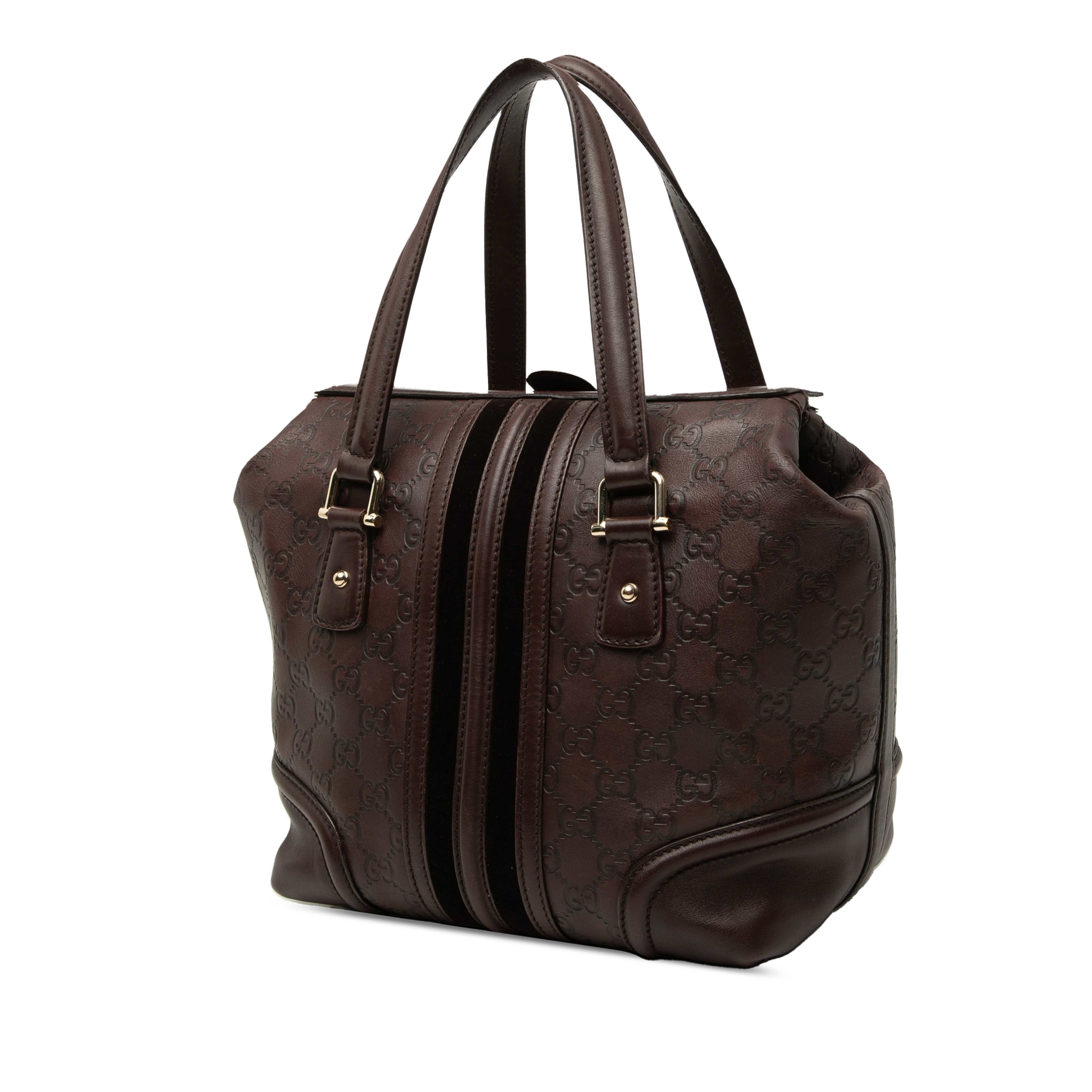 Gucci Guccissima Treasure Handbag, från Luxclusif, i färgen brun. Klicka för att öppna bilden i stort format