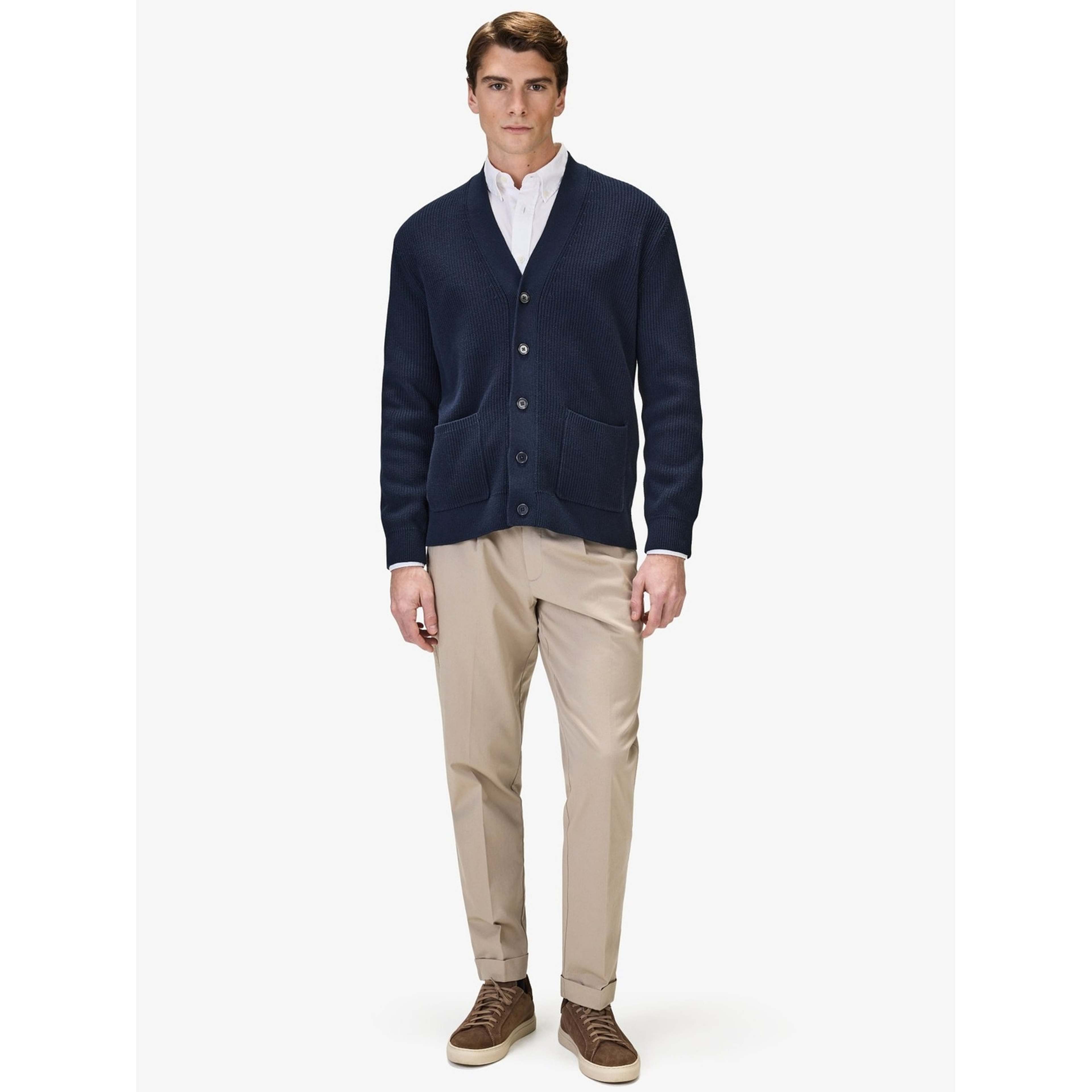 Cotton Rib Knitted Cardigan (elio)