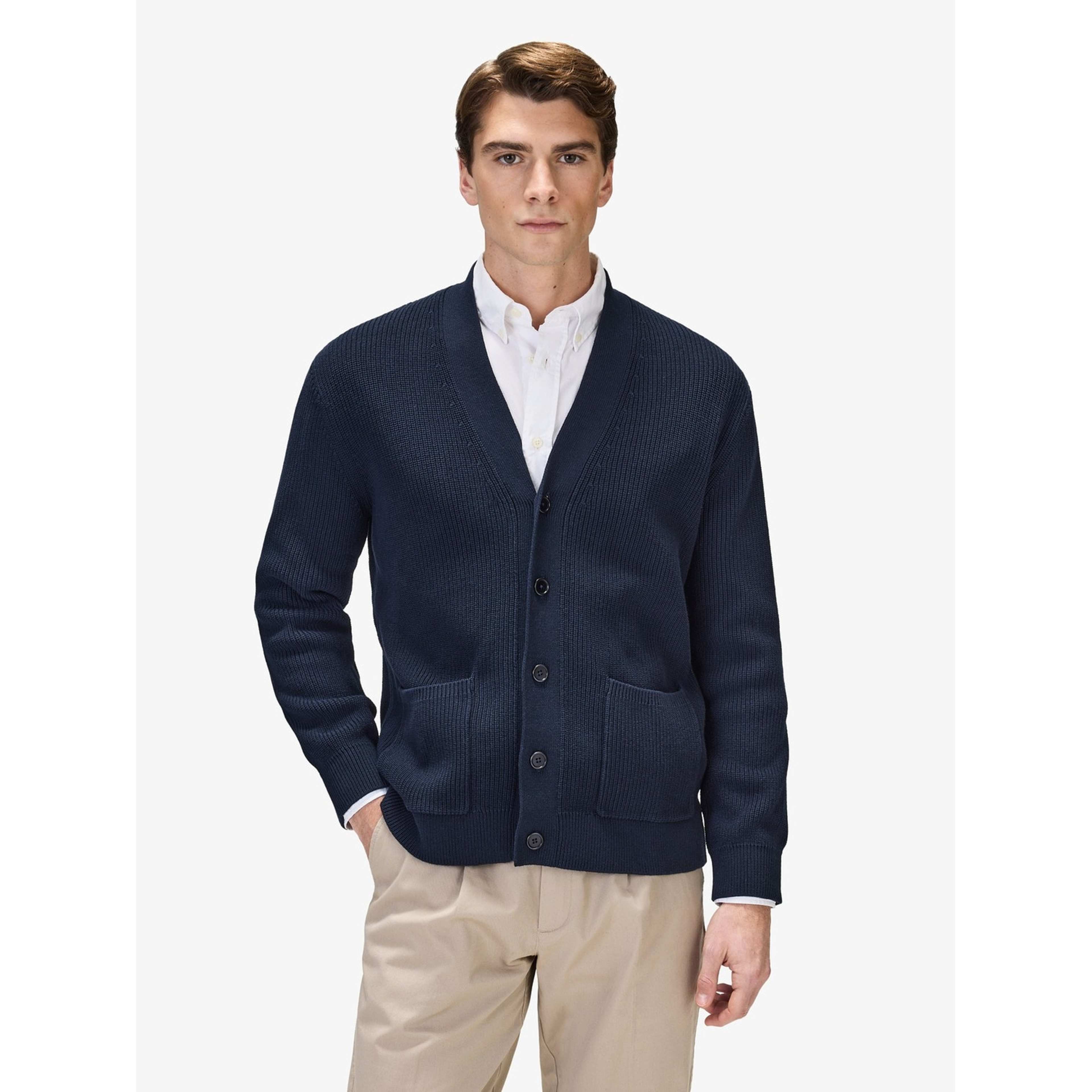 Cotton Rib Knitted Cardigan (elio)