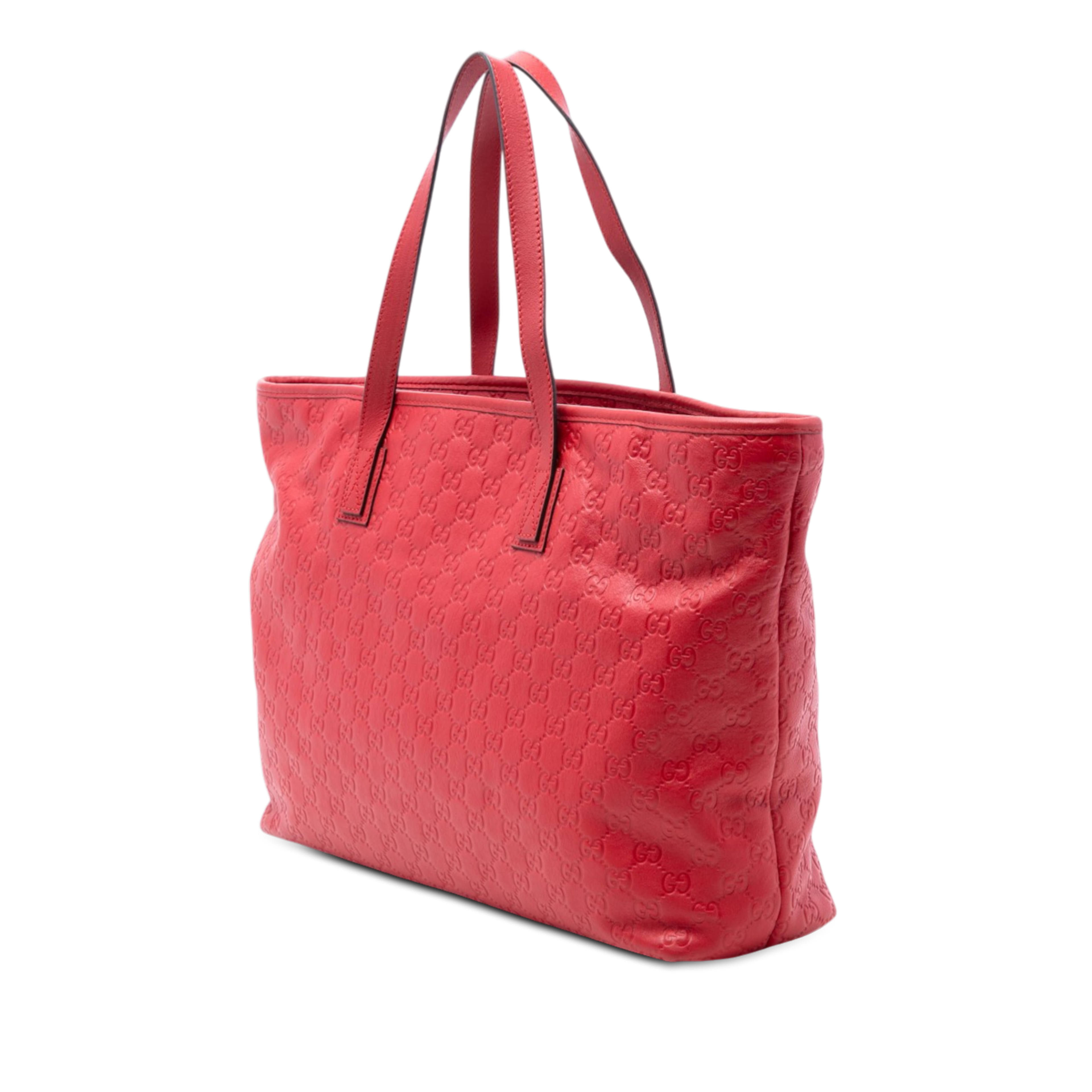 Gucci Large Guccissima Tote, från Luxclusif, i färgen röd. Klicka för att öppna bilden i stort format