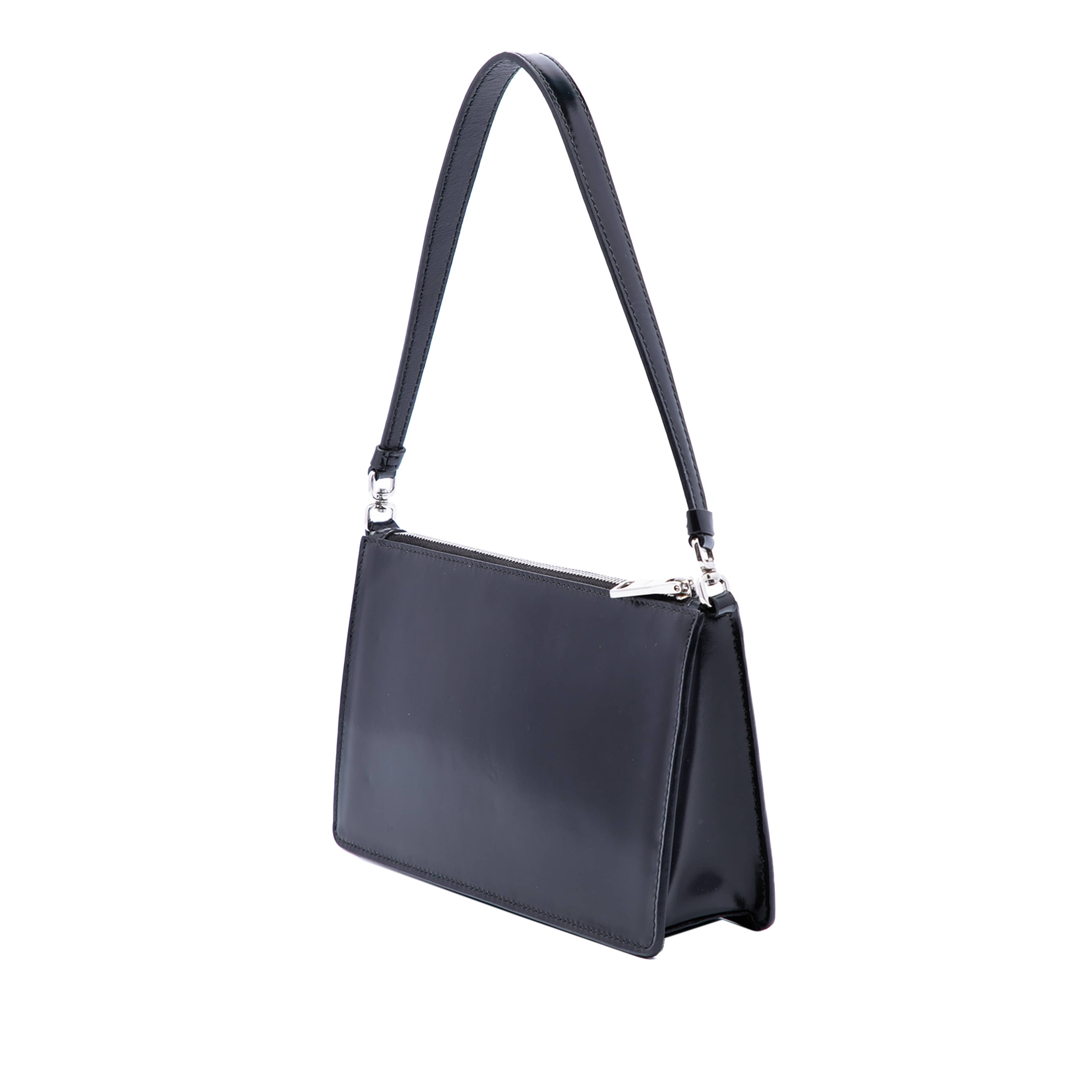 Prada Mini Spazzolato Leather Shoulder Bag, från Luxclusif, i färgen svart. Klicka för att öppna bilden i stort format
