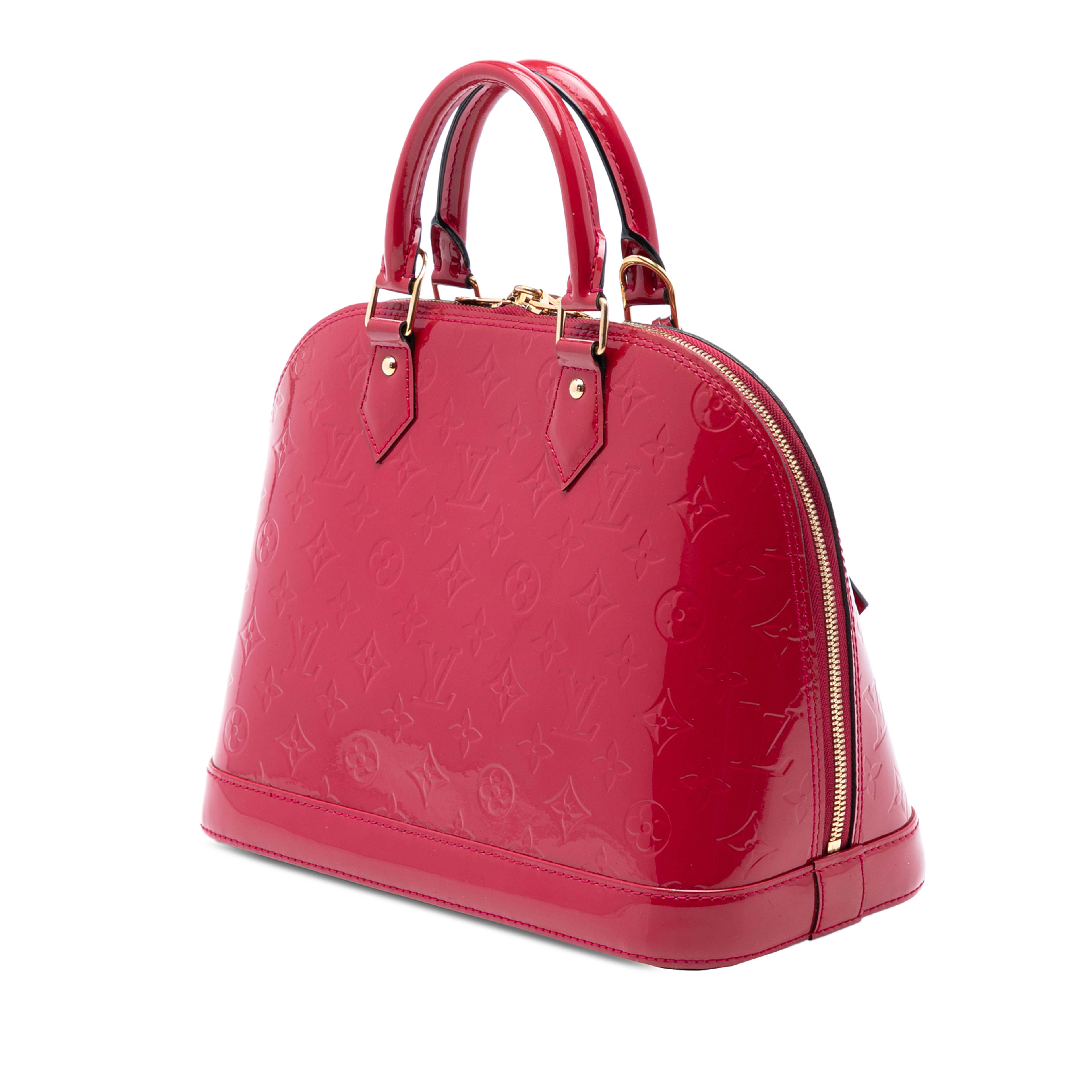 Louis Vuitton Monogram Vernis Alma Pm, från Luxclusif, i färgen red. Klicka för att öppna bilden i stort format