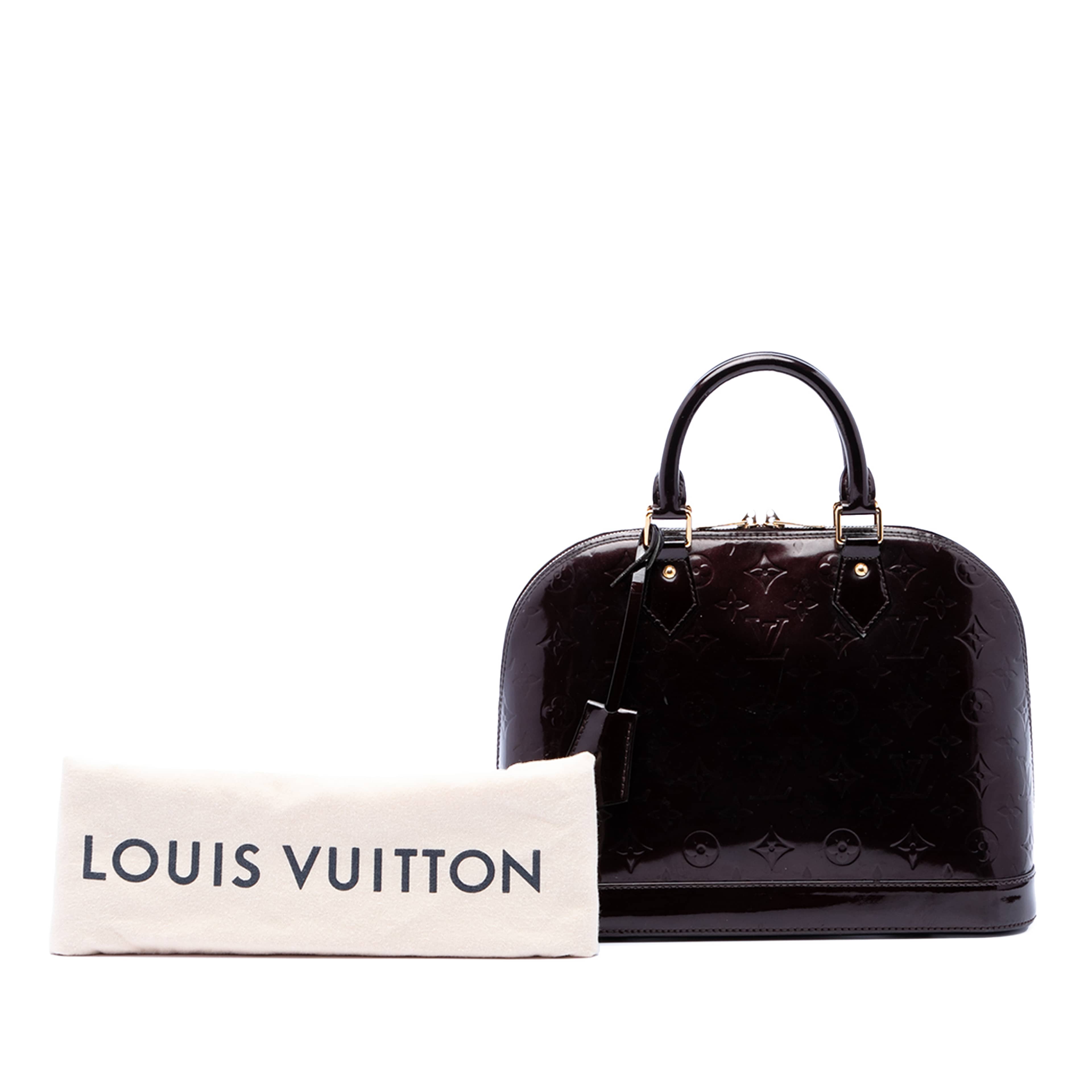 Louis Vuitton Monogram Vernis Alma Pm, från Luxclusif, i färgen purpur. Klicka för att öppna bilden i stort format