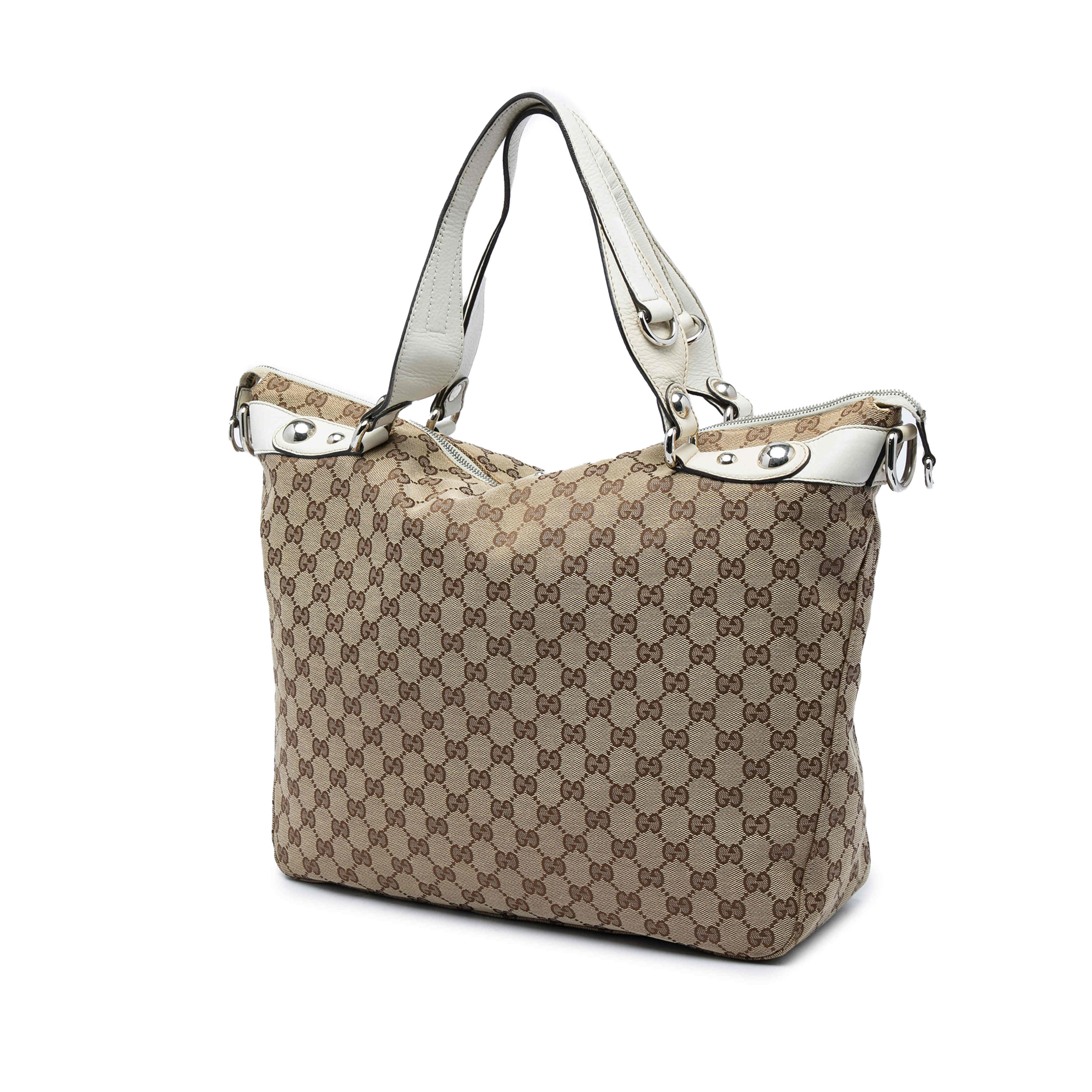 Gucci Gg Canvas Icon Bit Satchel, från Luxclusif, i färgen beige. Klicka för att öppna bilden i stort format