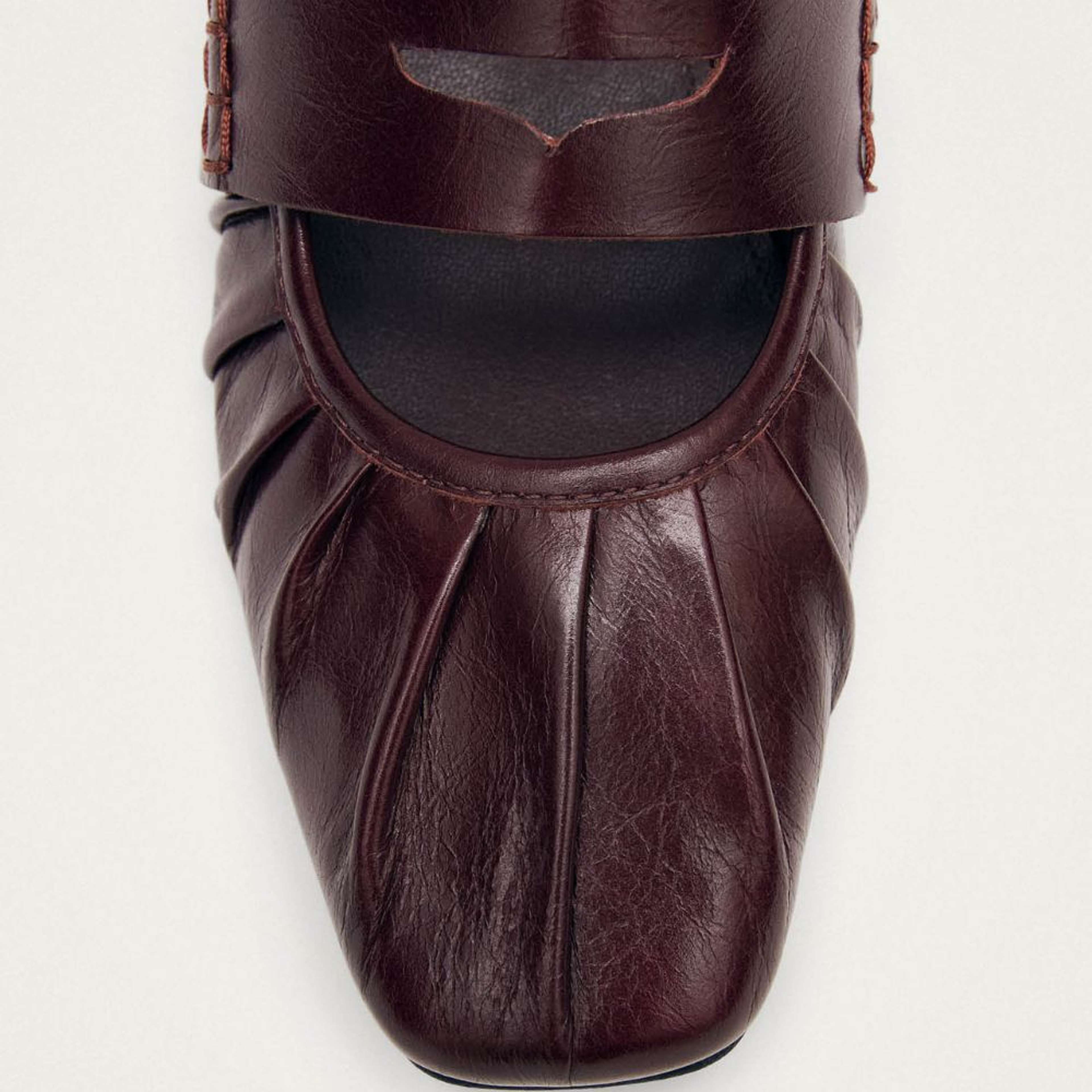 Bargo Burgundy Leather Ballet Flats