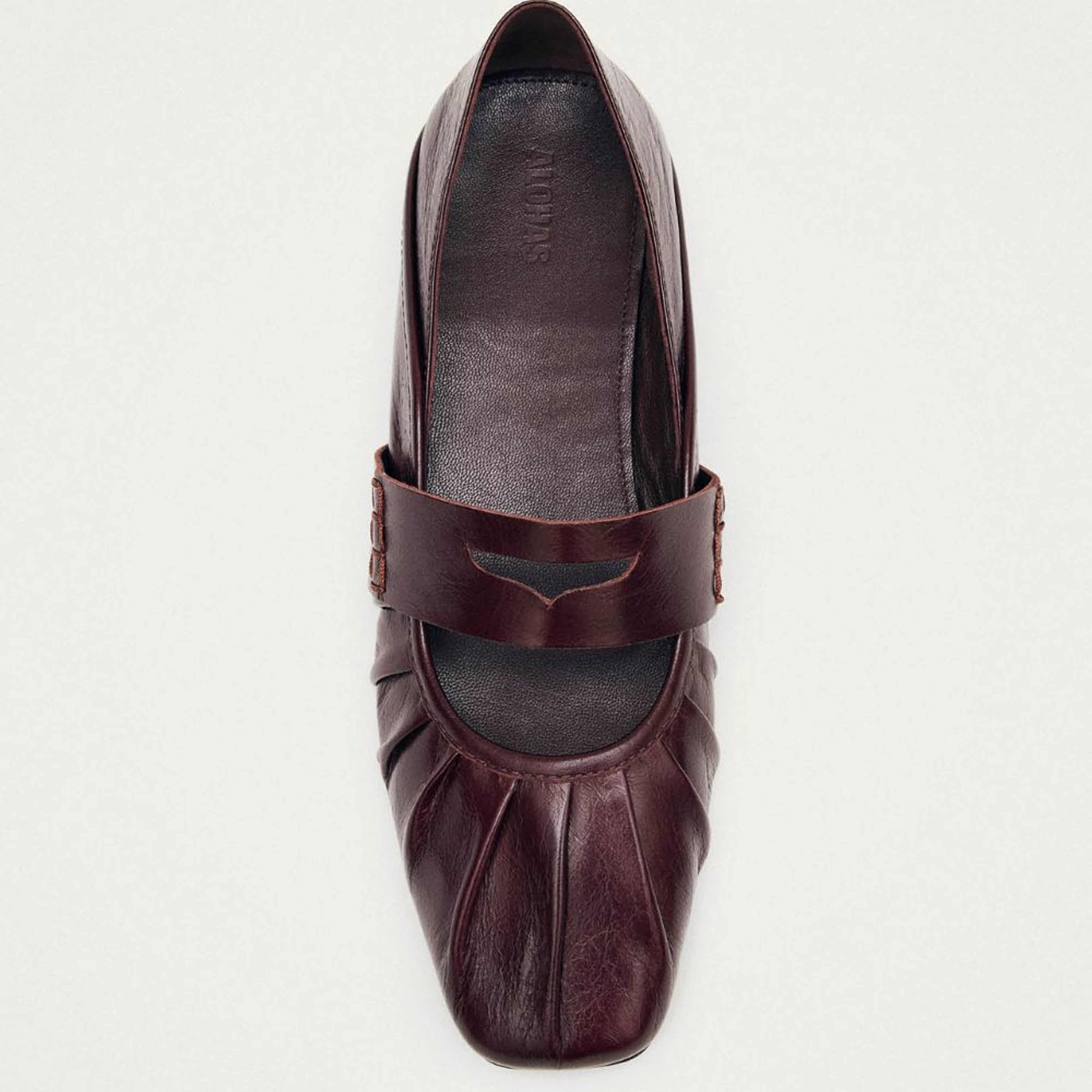 Bargo Burgundy Leather Ballet Flats