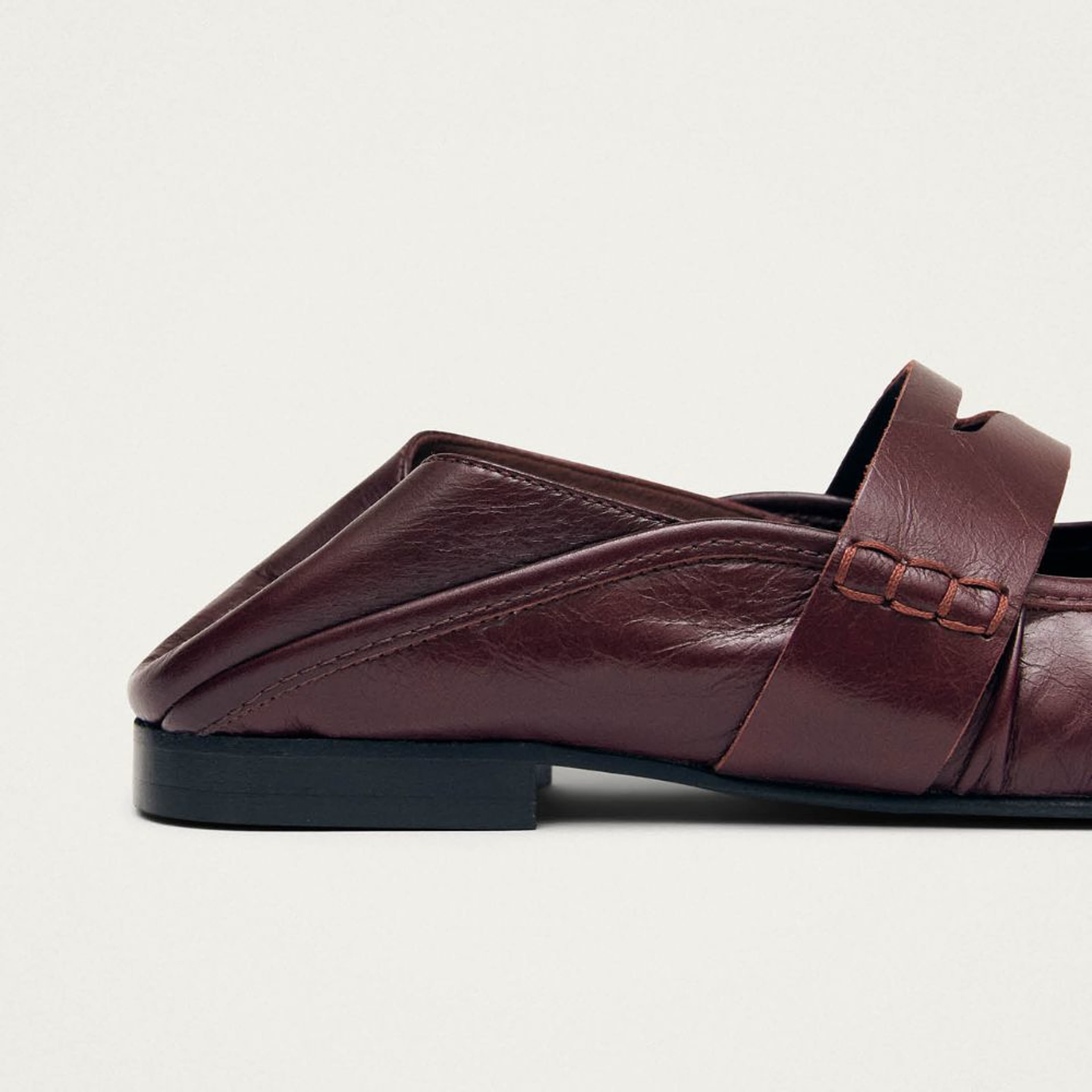 Bargo Burgundy Leather Ballet Flats