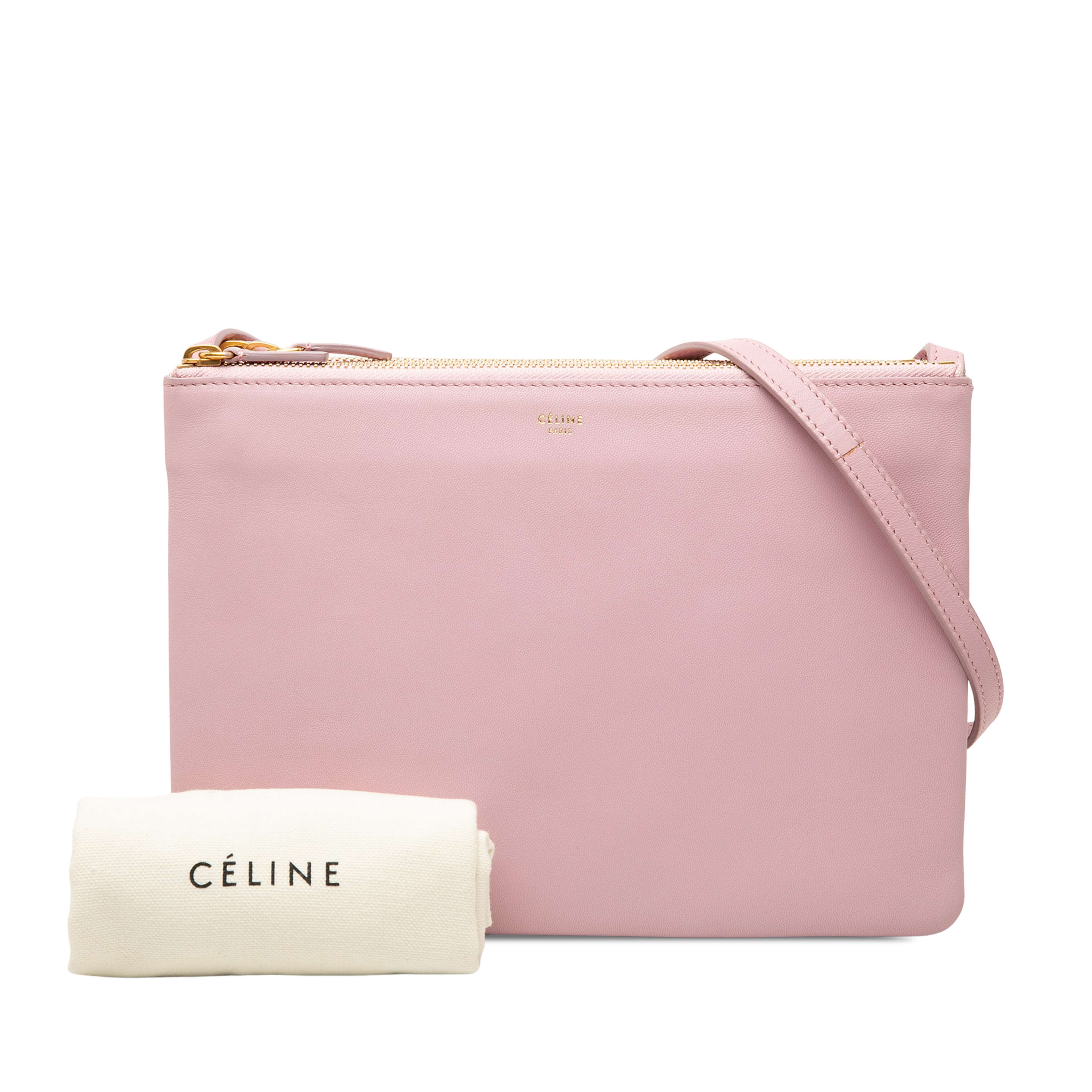 Celine Large Lambskin Trio Crossbody, från Luxclusif, i färgen rosa. Klicka för att öppna bilden i stort format