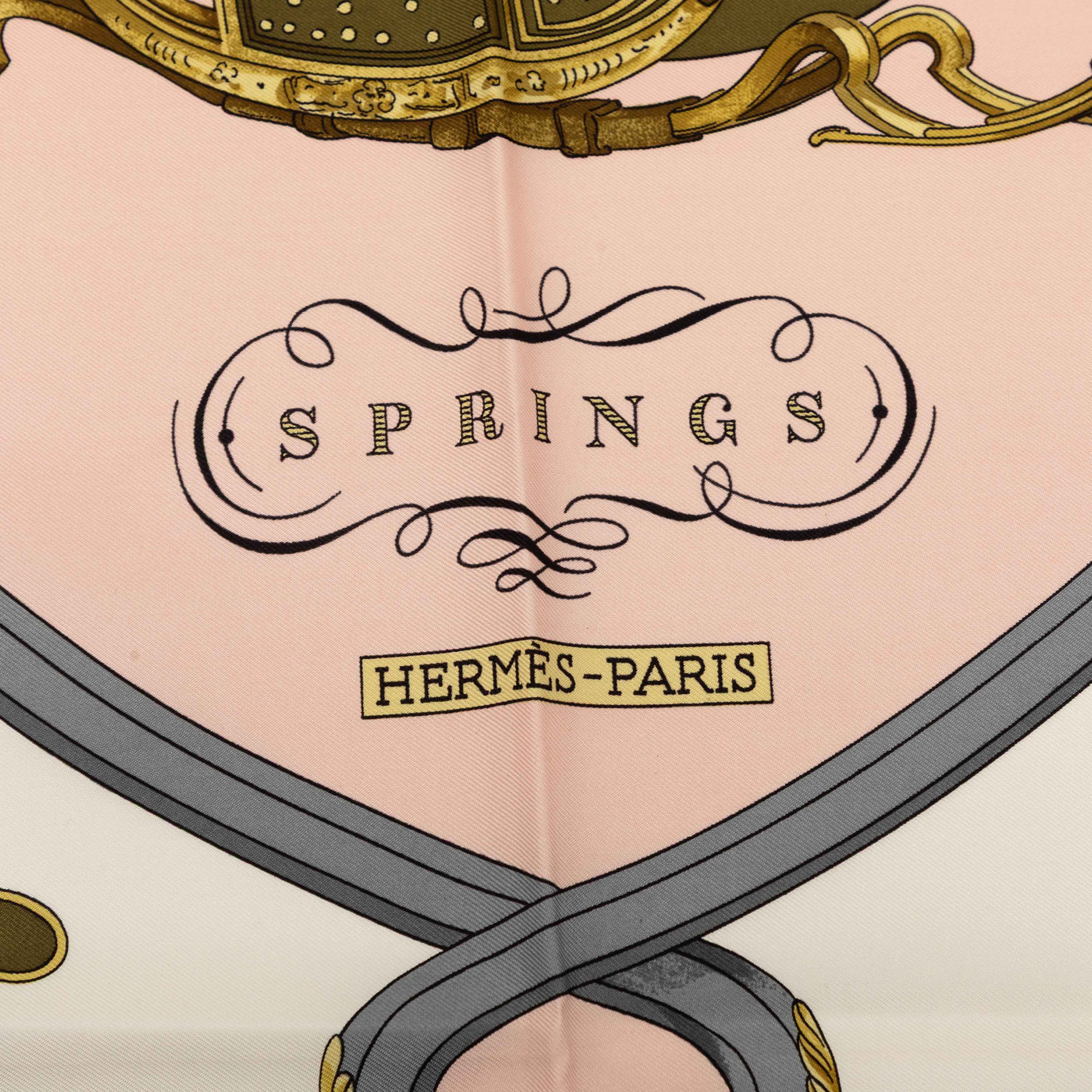 Hermès Springs Silk Scarf 90, från Luxclusif, i färgen pink. Klicka för att öppna bilden i stort format