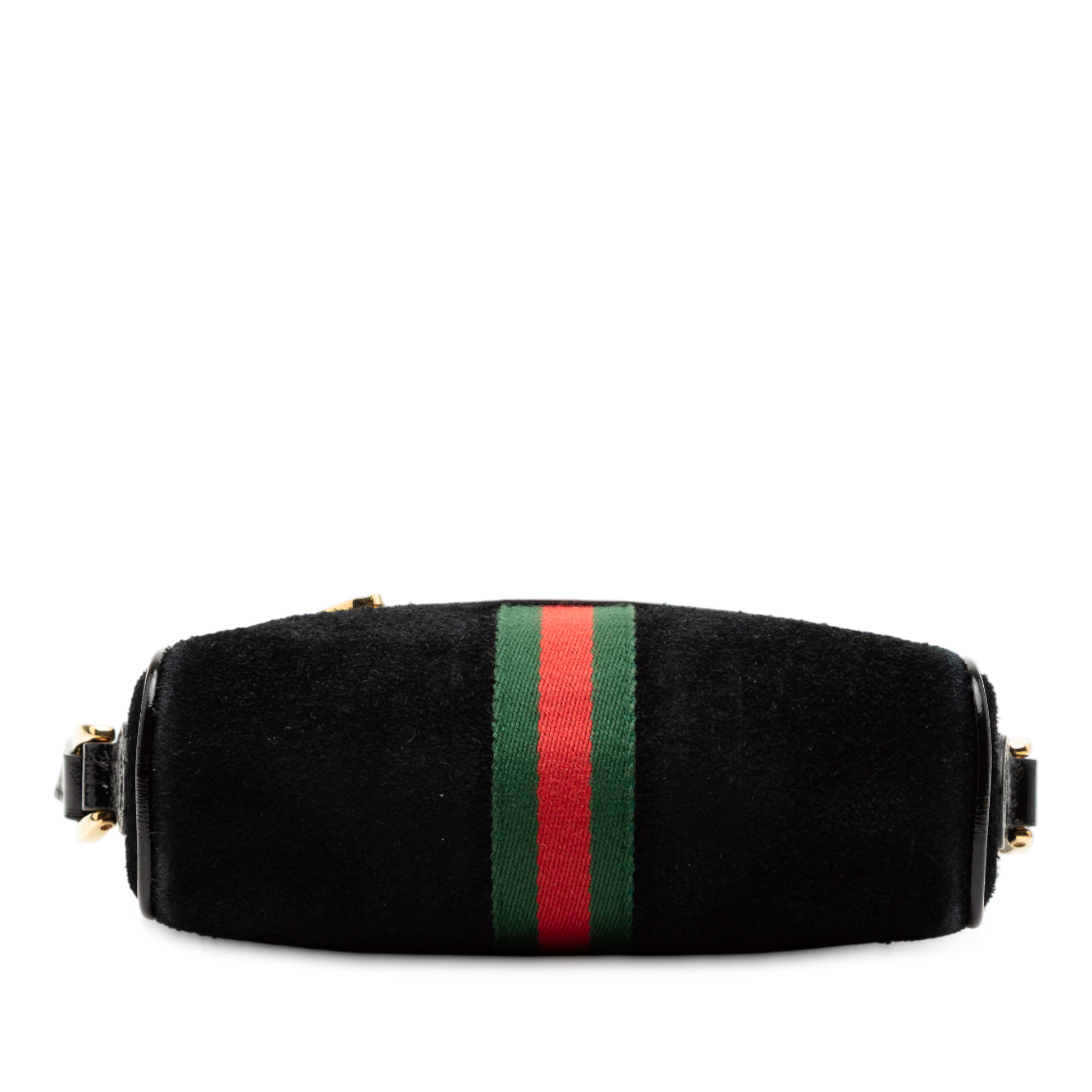 Gucci Mini Suede Ophidia Crossbody, från Luxclusif, i färgen black. Klicka för att öppna bilden i stort format