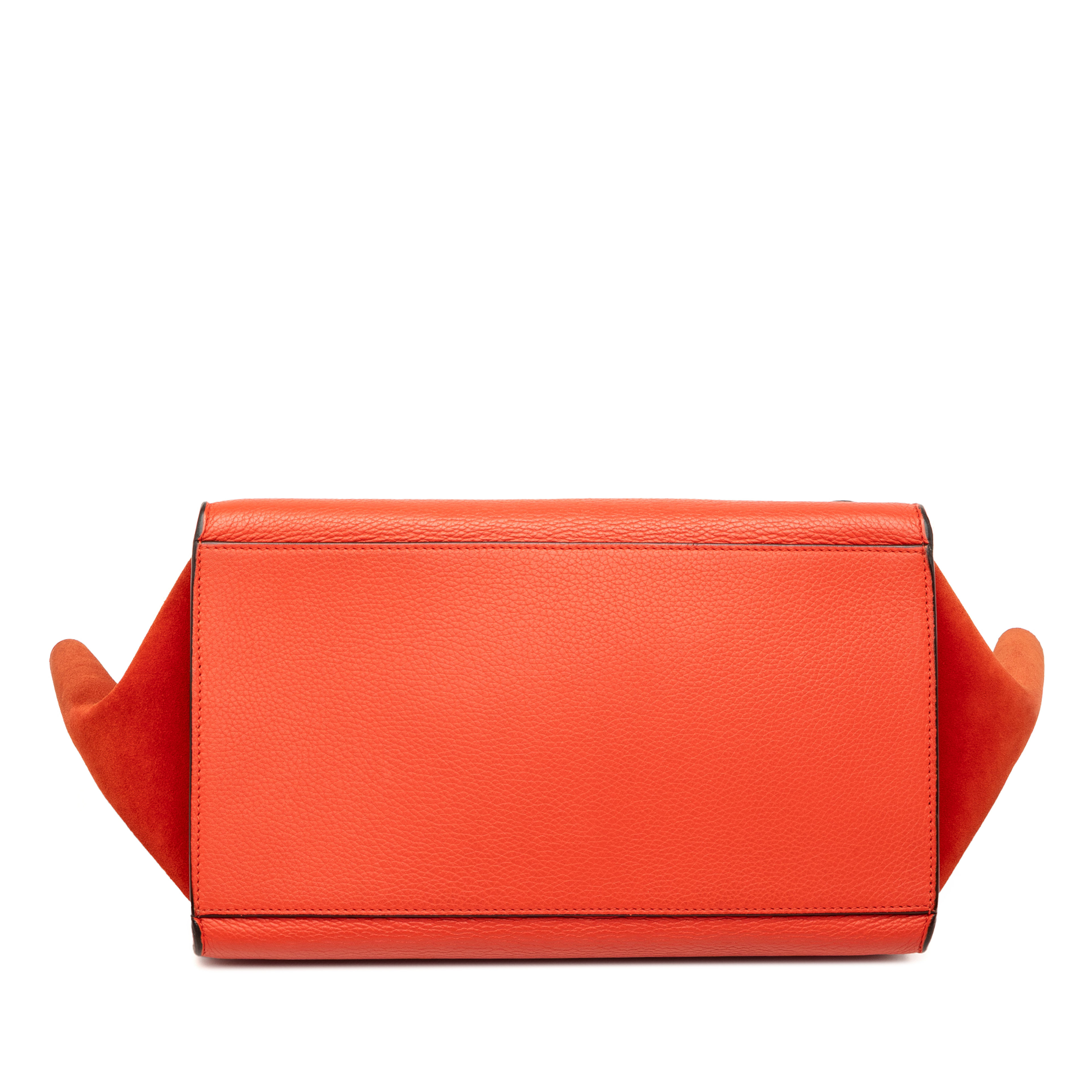 Celine Medium Drummed Calfskin And Suede Trapeze Satchel, från Luxclusif, i färgen dark orange. Klicka för att öppna bilden i stort format