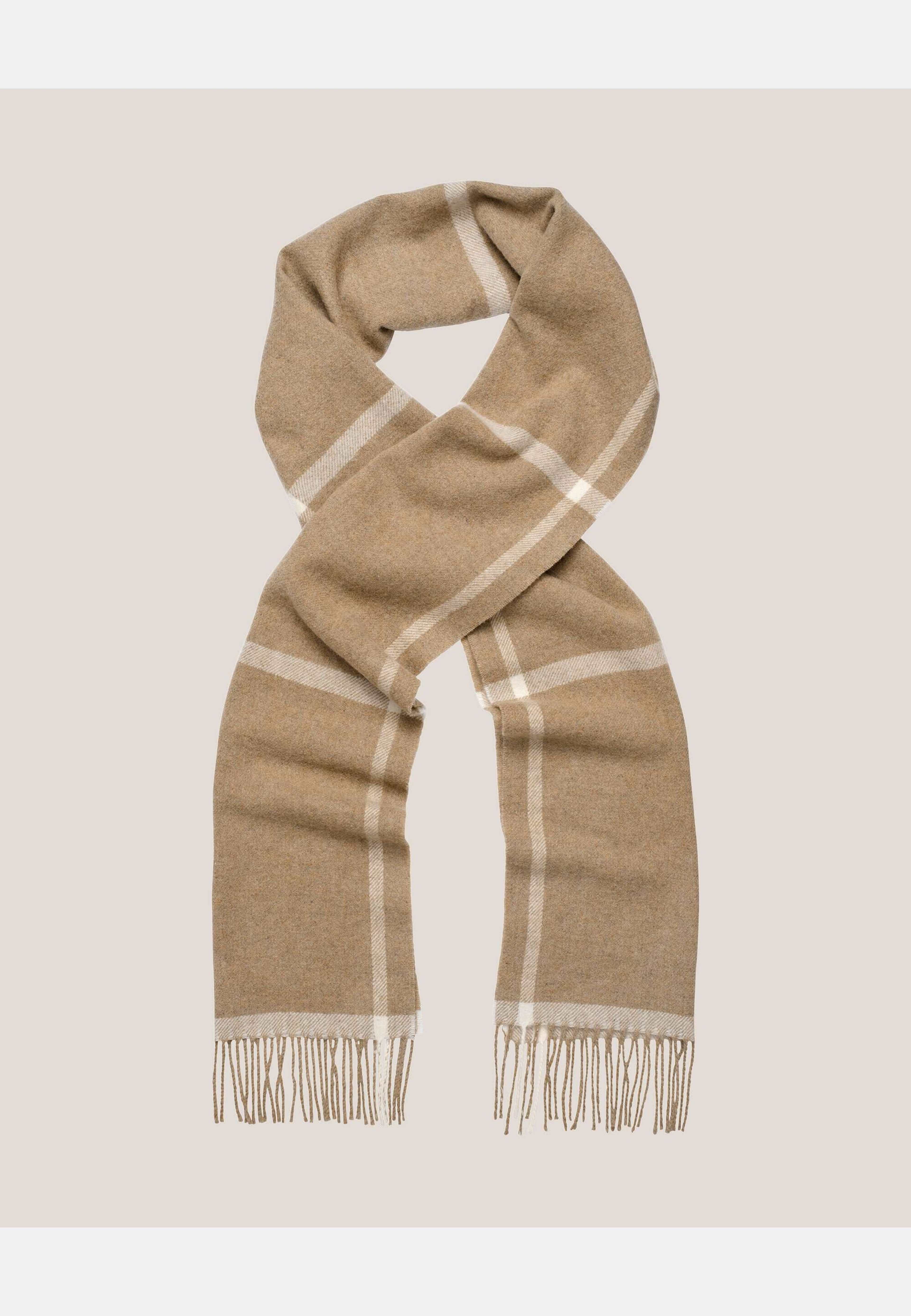 Flauto Checked Scarf, från Newhouse, i färgen beige. Klicka för att öppna bilden i stort format