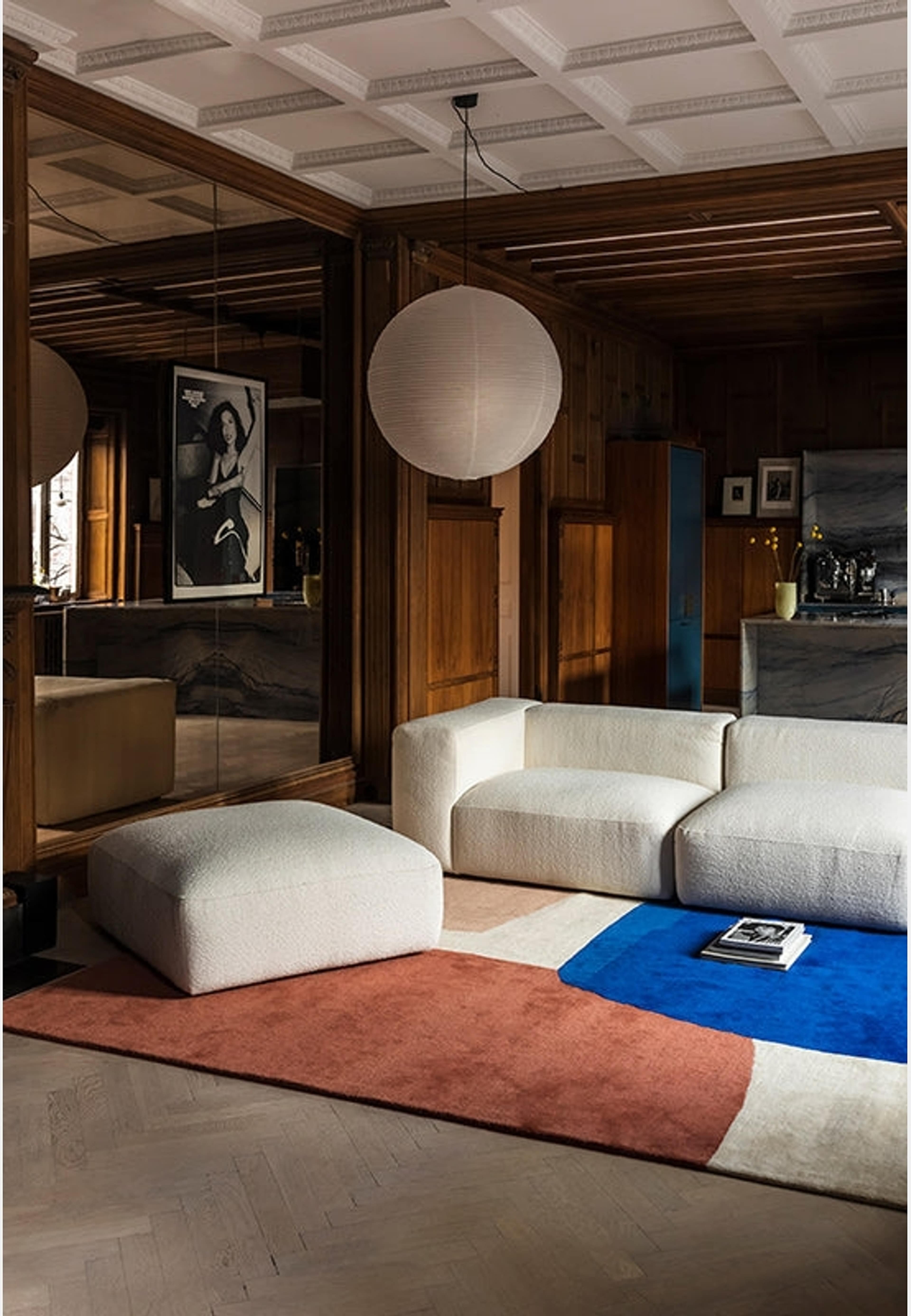 Scandi Ullmatta Lake Patterned, från Layered, i färgen lake. Klicka för att öppna bilden i stort format