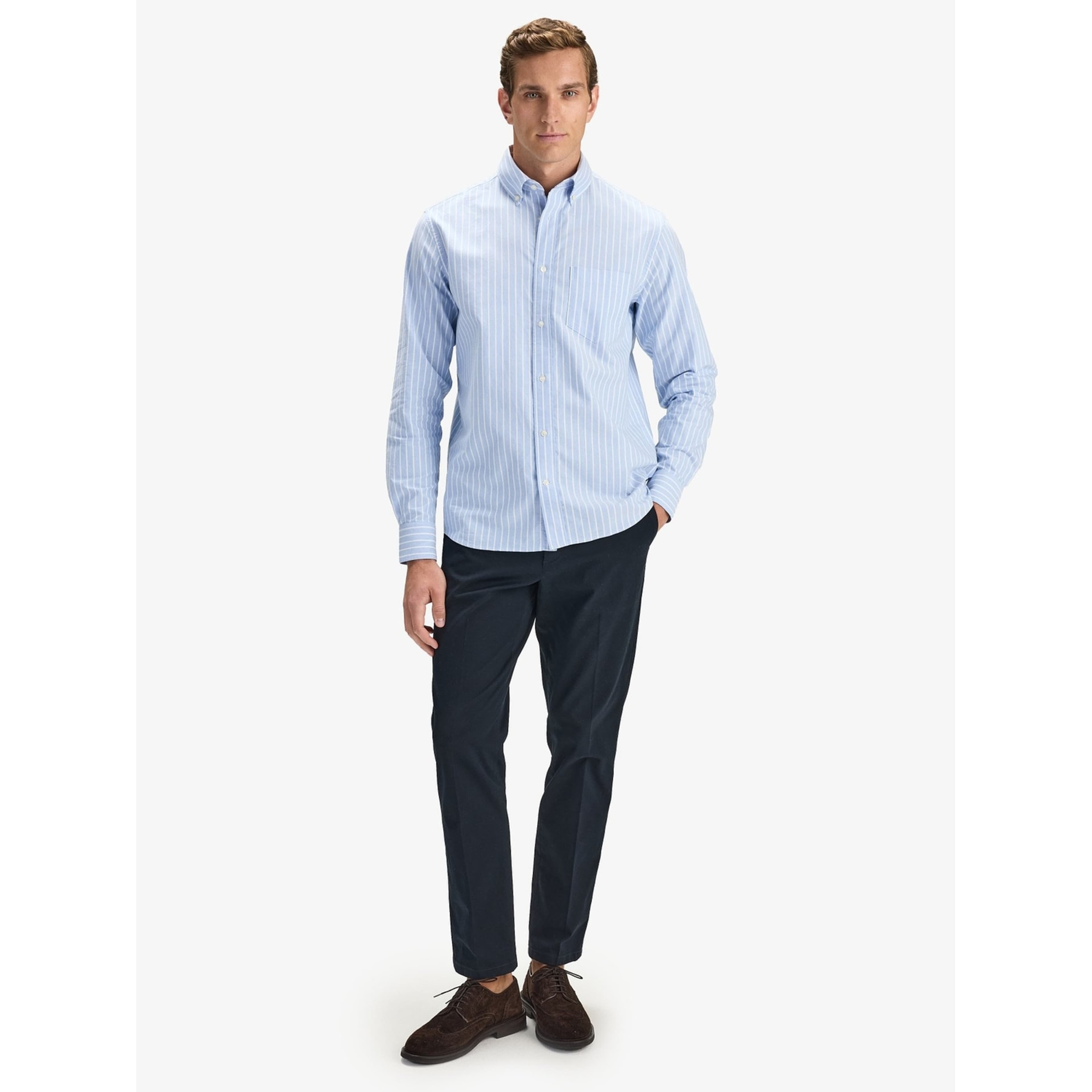 Cotton Striped Casual Oxford Shirt (joe)