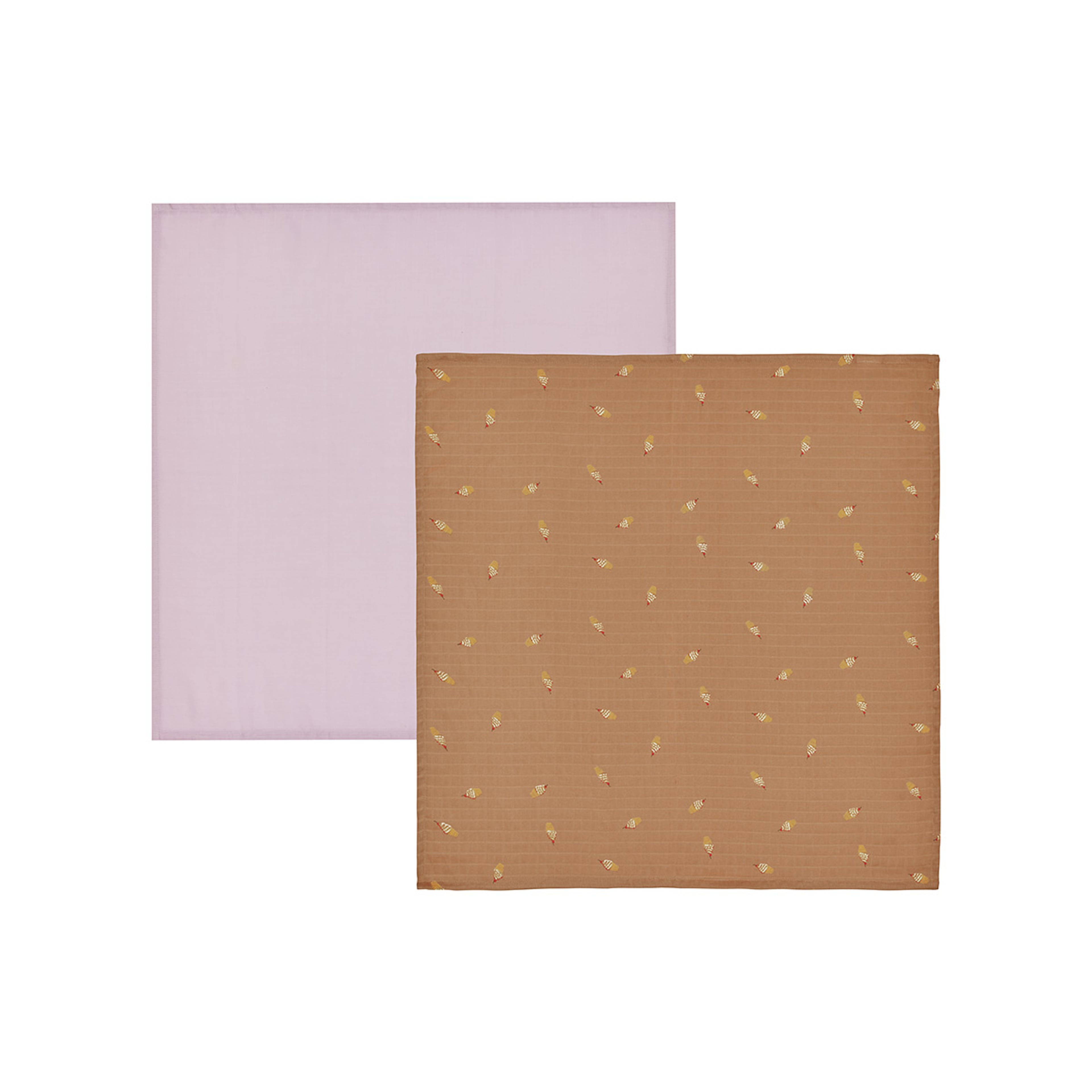 Yummy Muslin - Pack Of 2, från OYOY Mini, i färgen caramel. Klicka för att öppna bilden i stort format