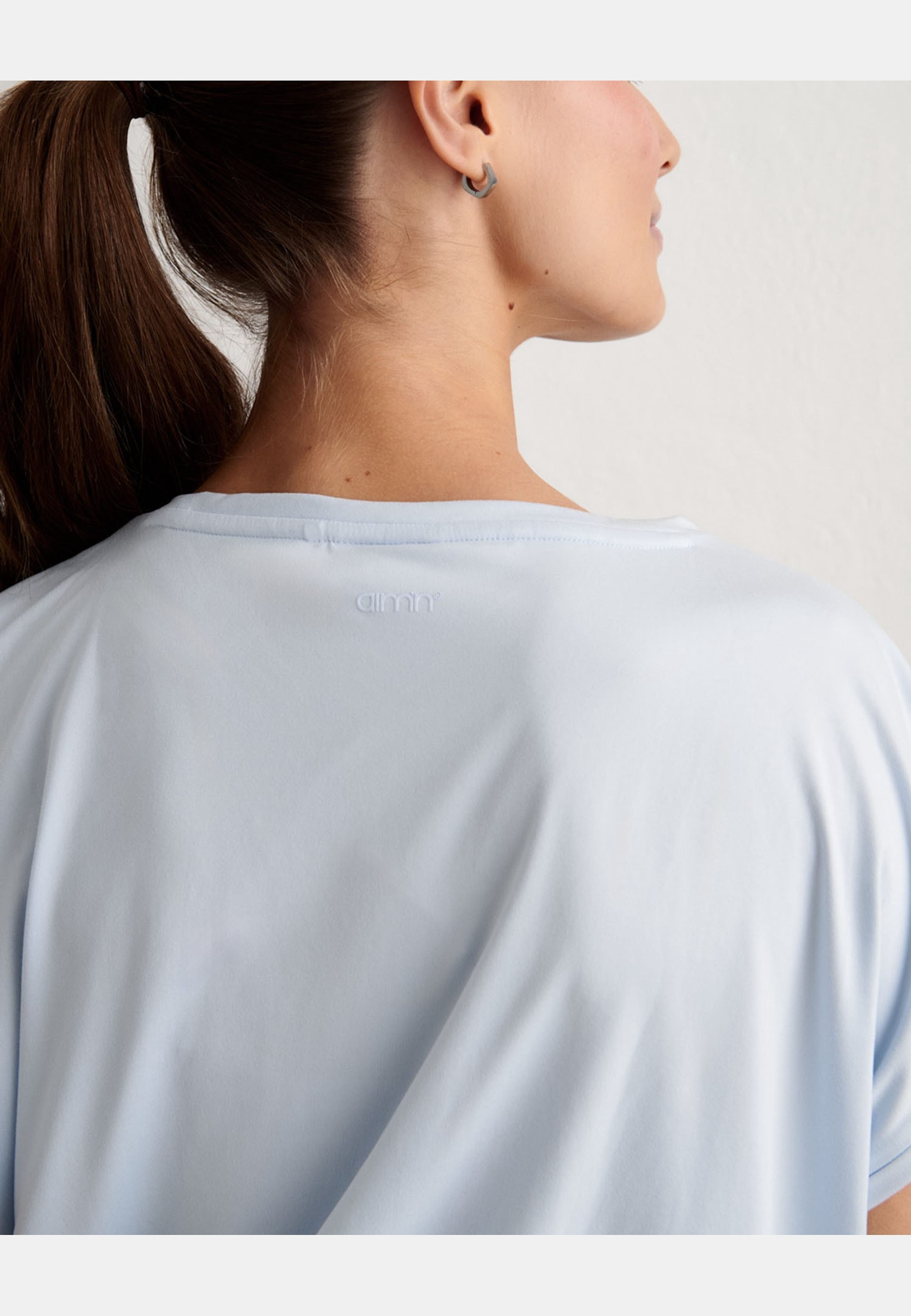 Soft Basic Roll Sleeve Top, från aim'n, i färgen aura. Klicka för att öppna bilden i stort format