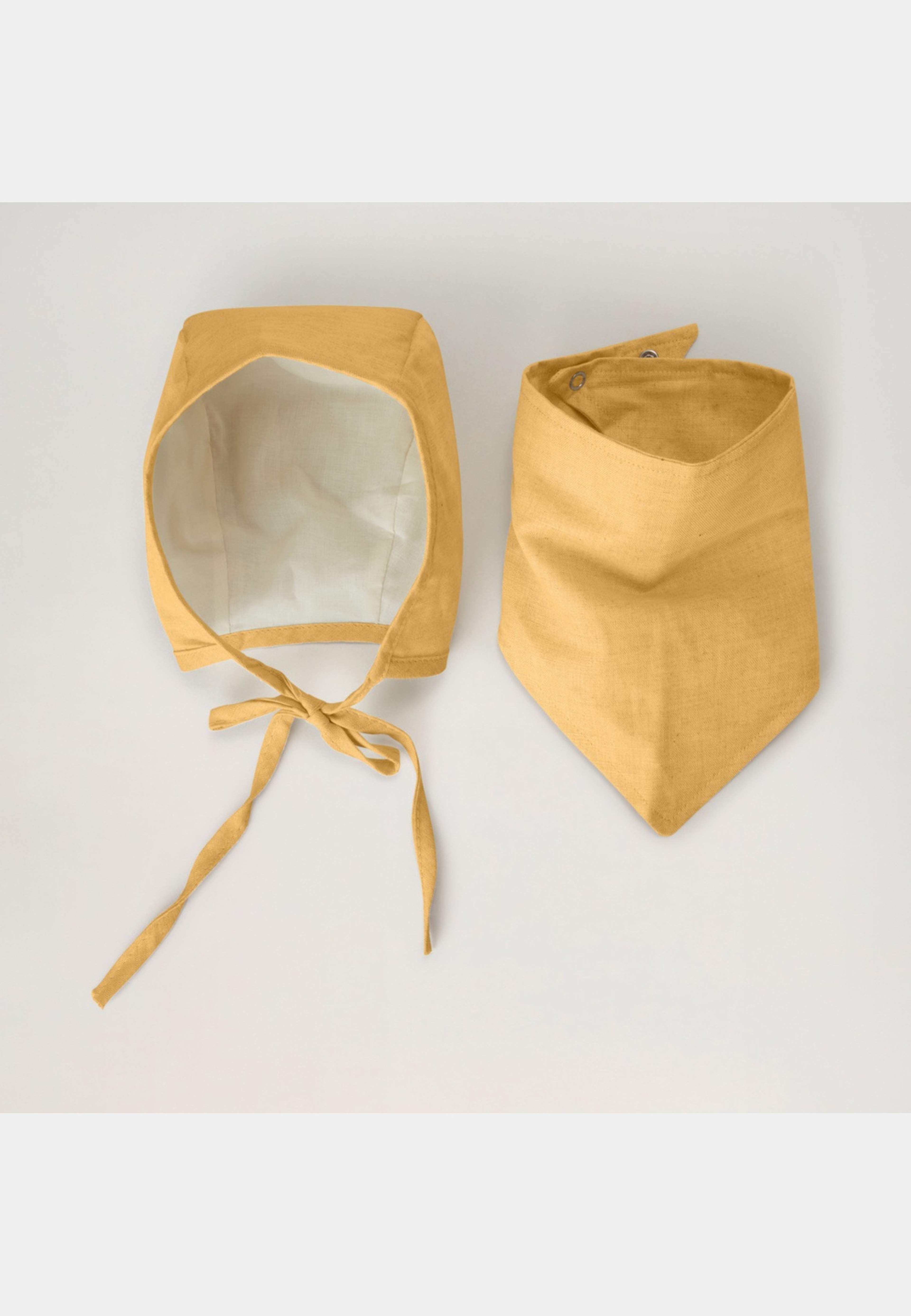 Linen Bonnet, från BabyMocs, i färgen yellow. Klicka för att öppna bilden i stort format