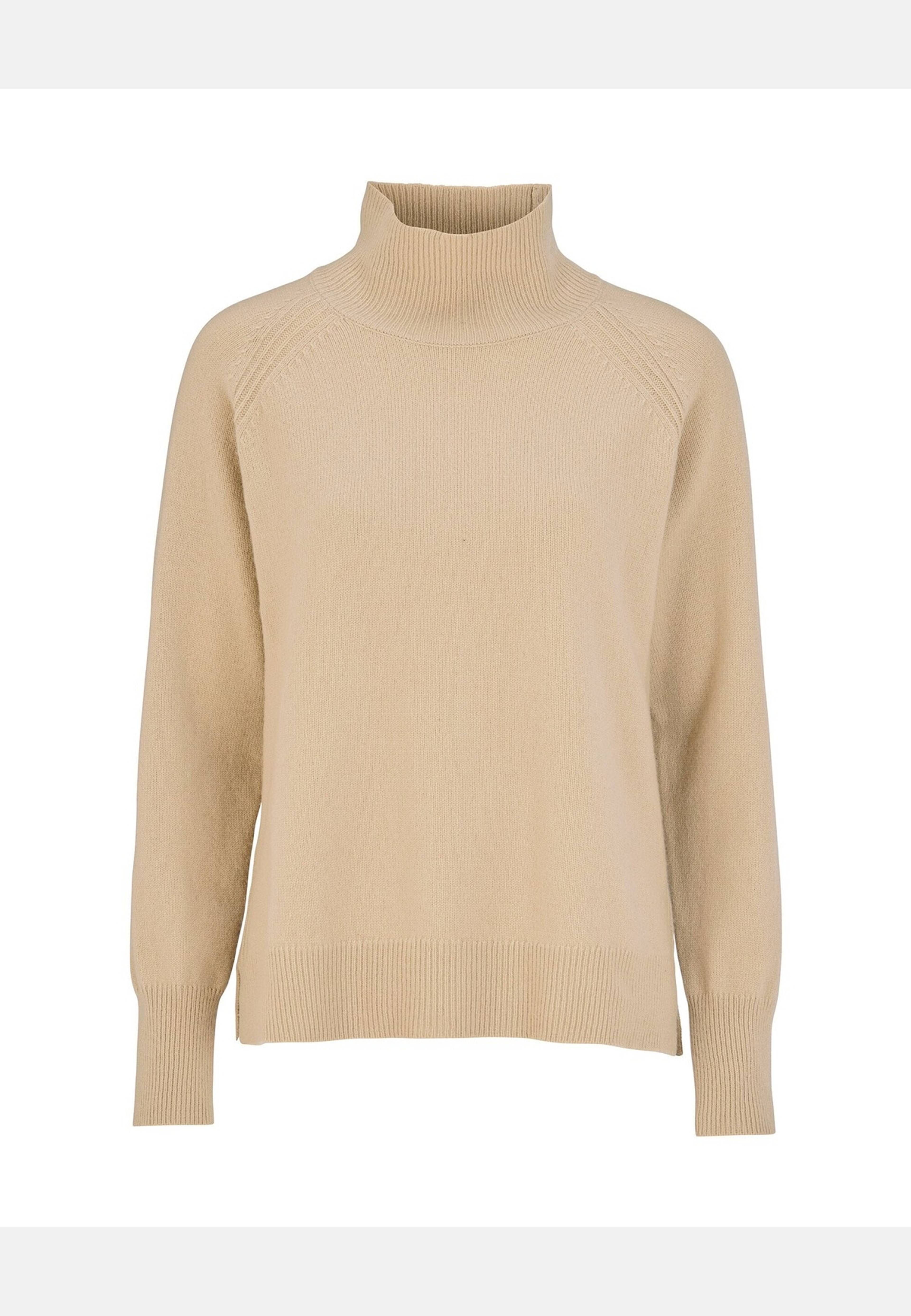 Stickad Polotröja Mira, från Newhouse, i färgen beige. Klicka för att öppna bilden i stort format