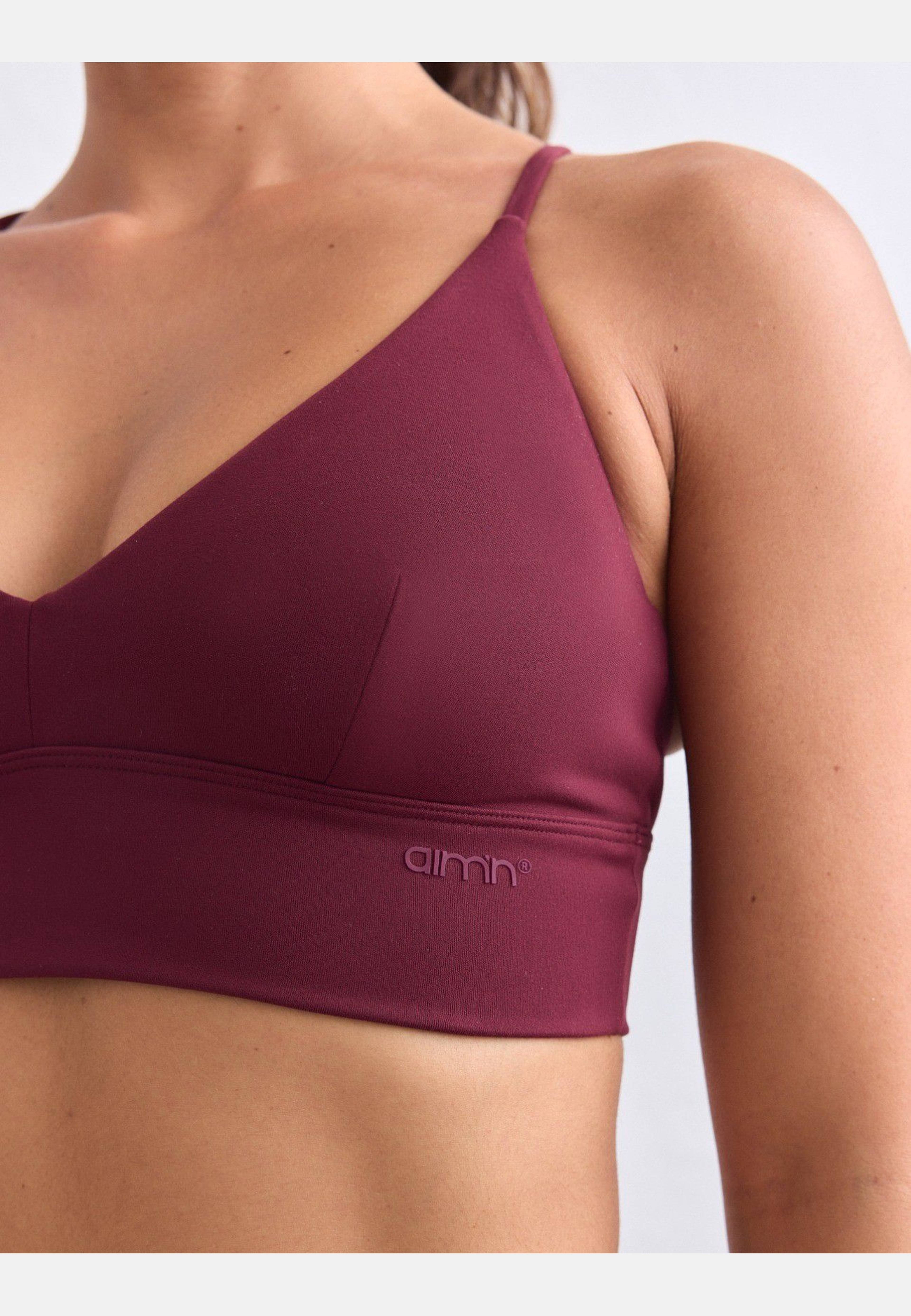 Sense Strap Bra, från aim'n, i färgen merlot. Klicka för att öppna bilden i stort format