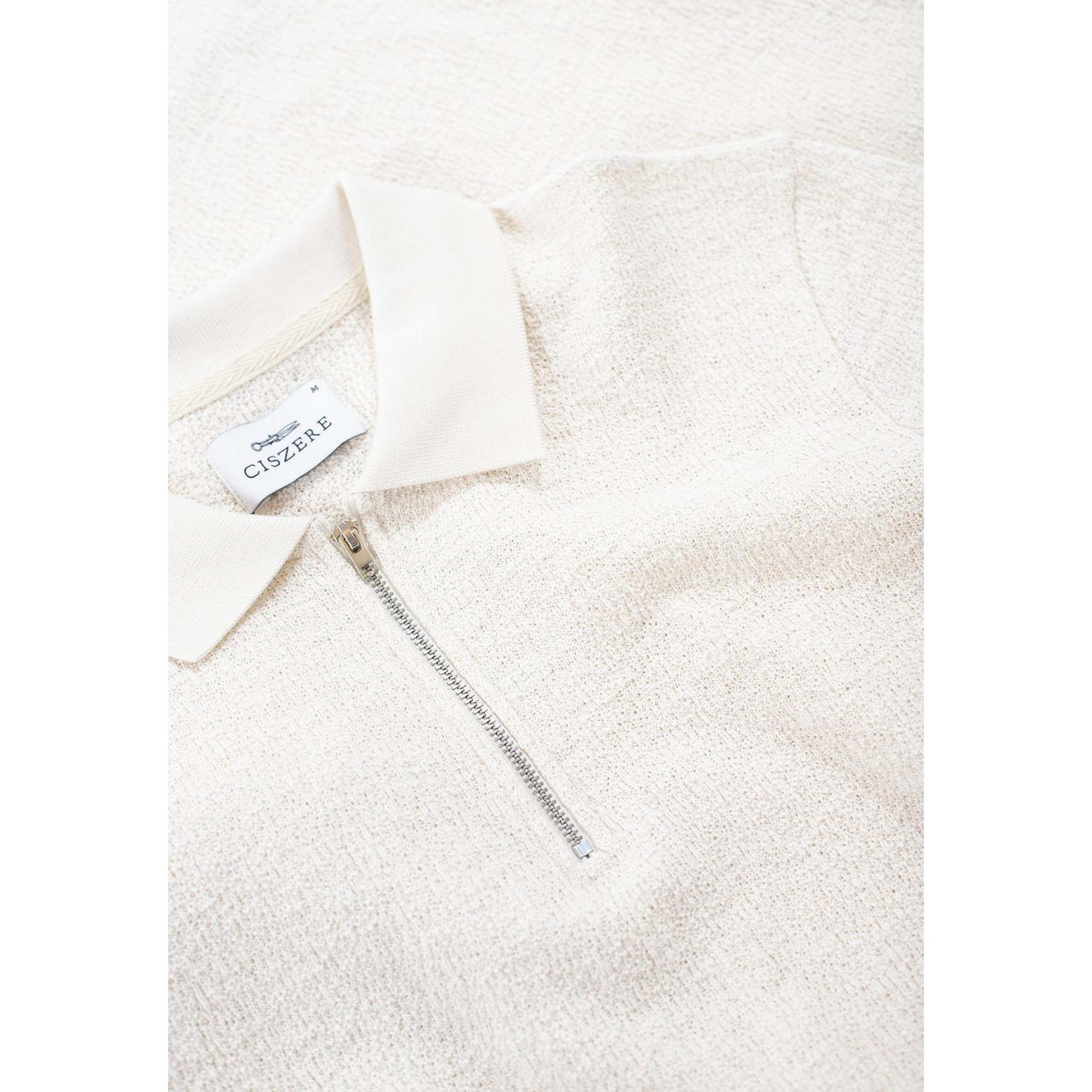 John Boucle Half Zip - Light Beige