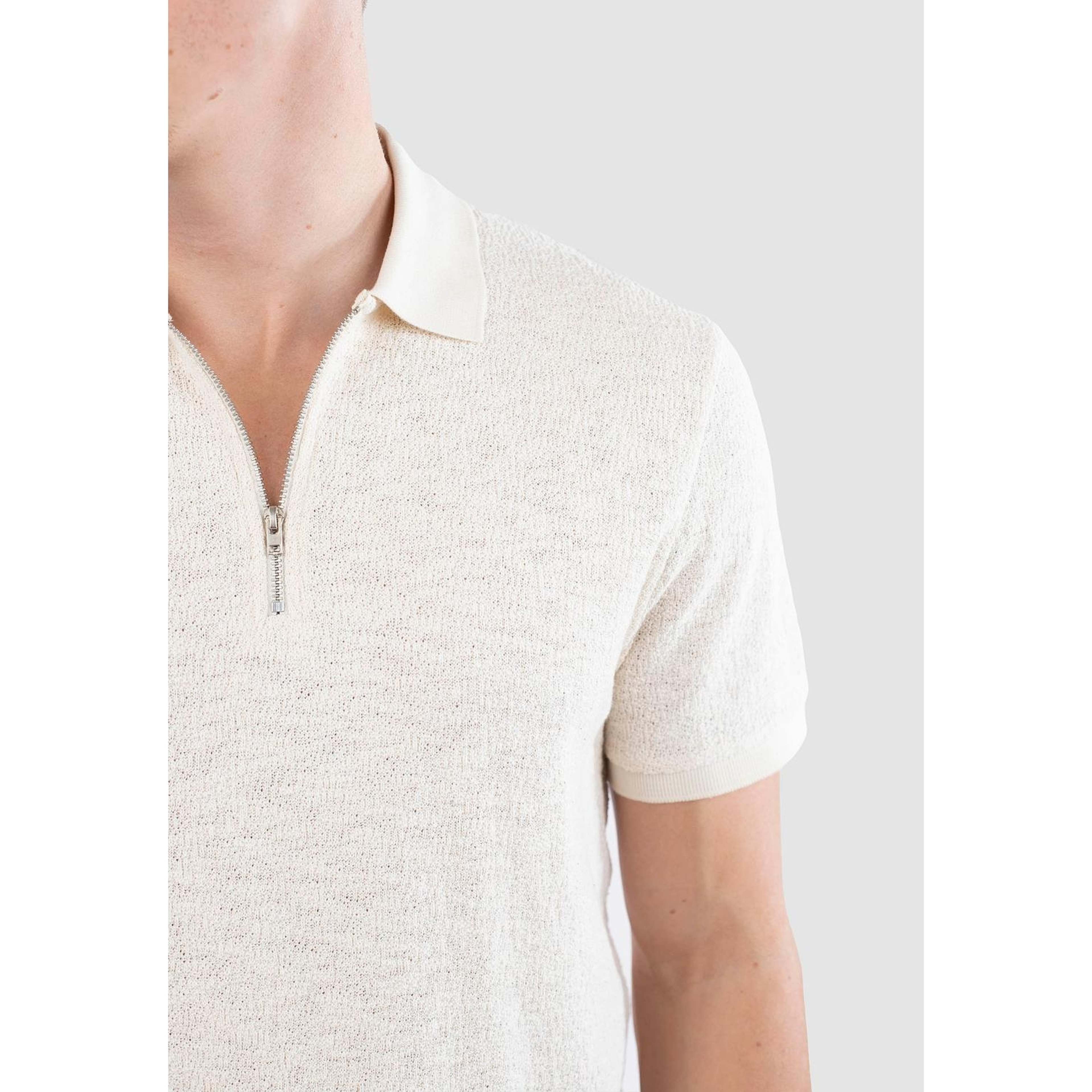 John Boucle Half Zip - Light Beige