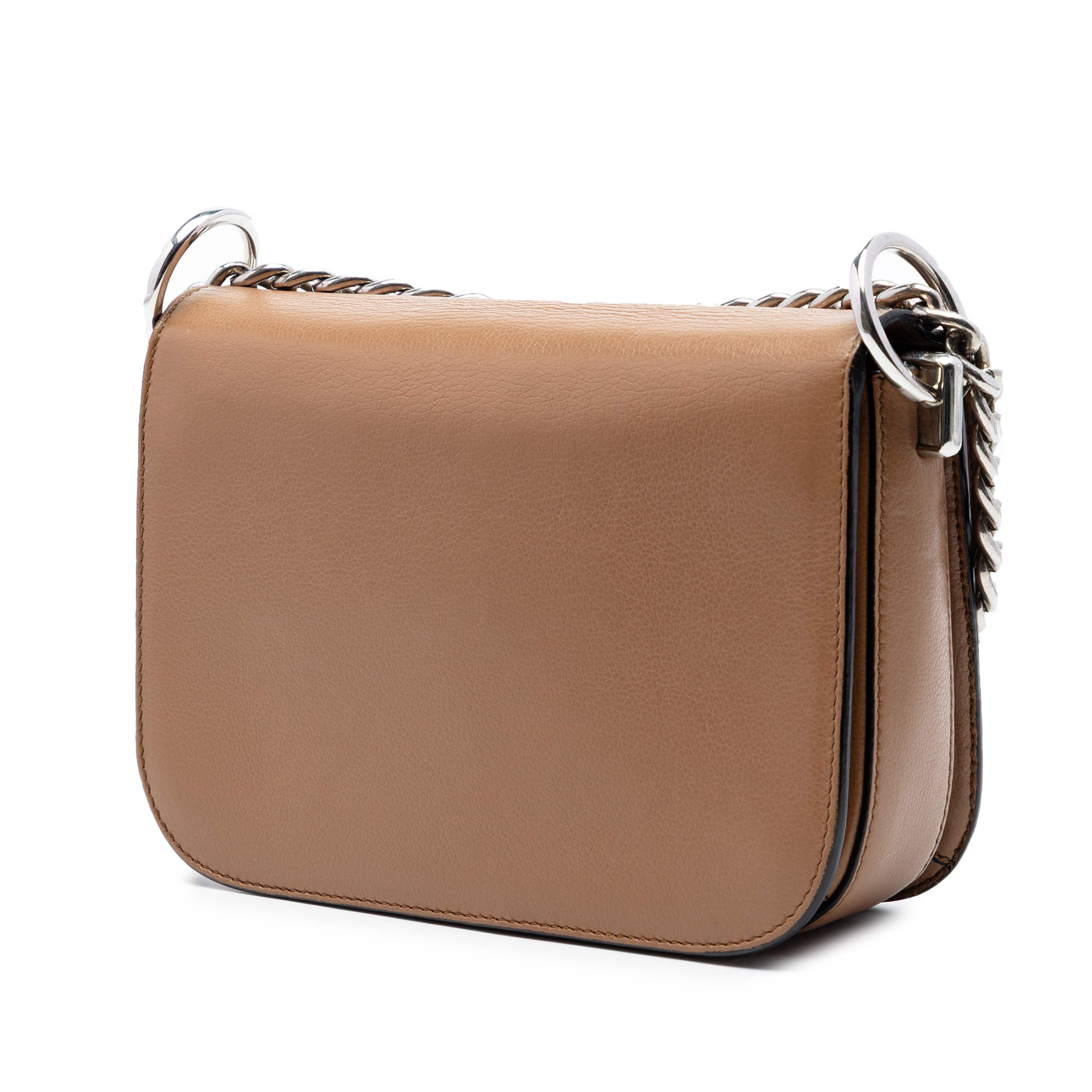 Prada Glace Calf Arcade Crossbody, från Luxclusif, i färgen brun. Klicka för att öppna bilden i stort format