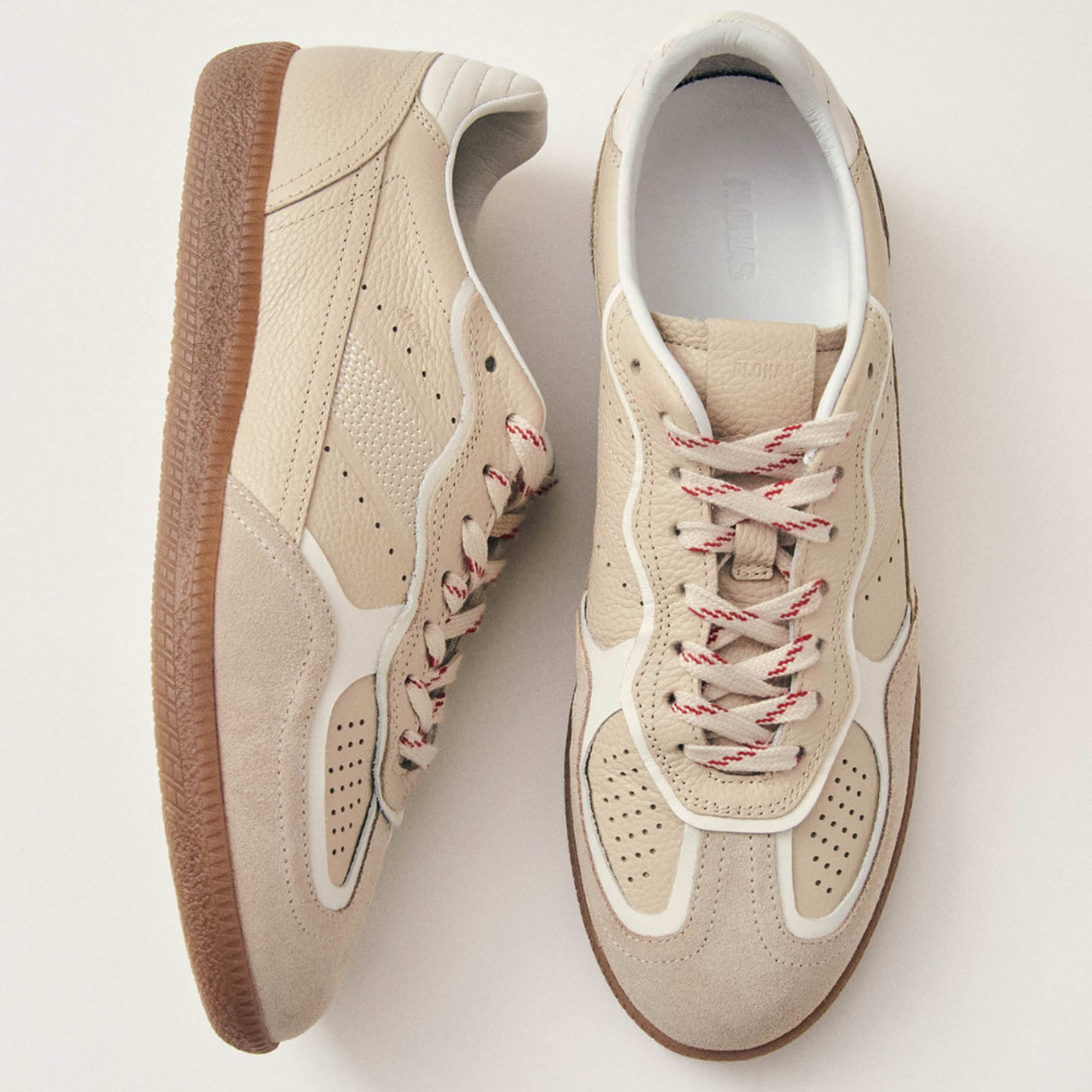 Tb.490 Rife Grain Cream Leather Sneakers