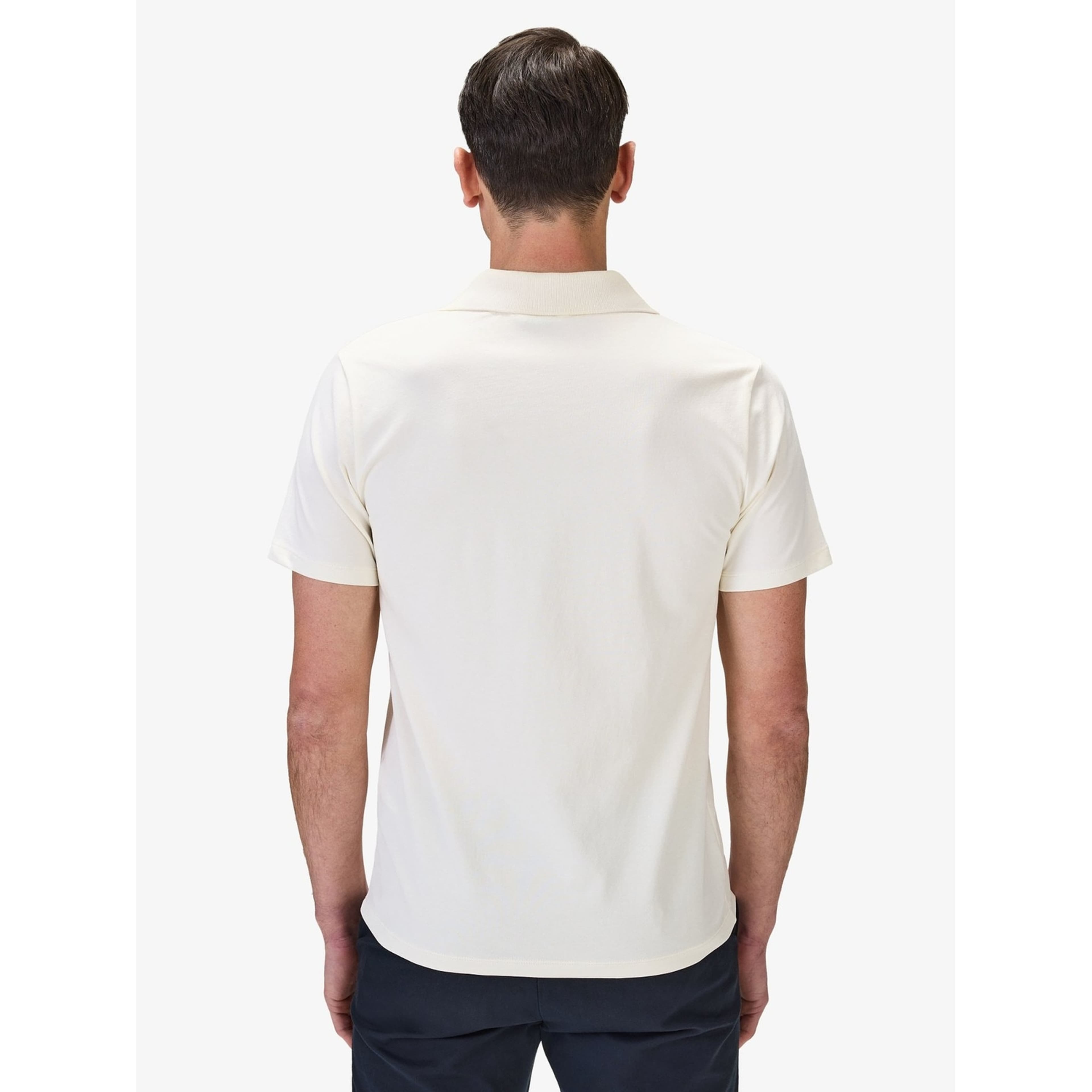 Cotton Fitted Stretch S/s Open Collar Polo Shirt