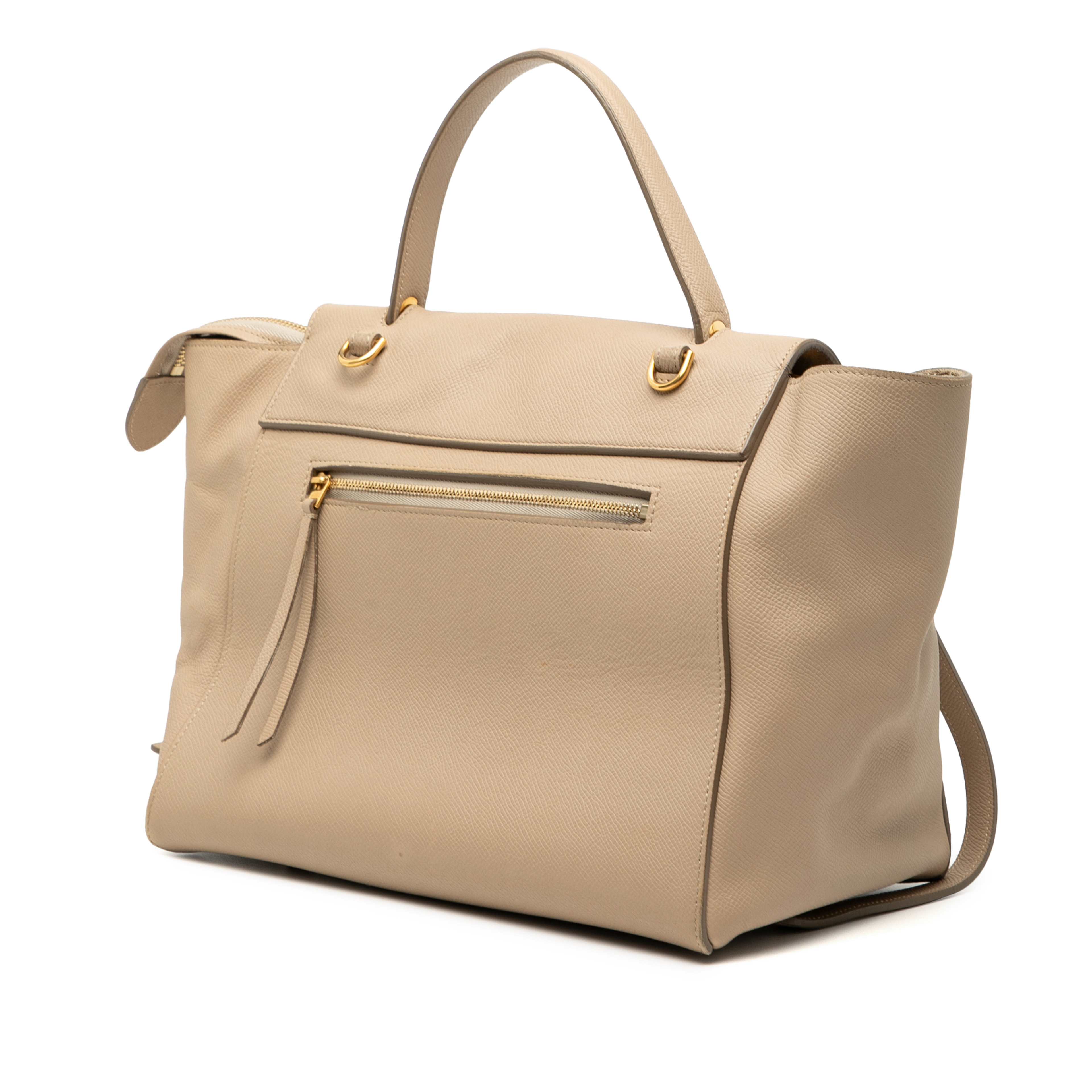 Celine Mini Grained Calfskin Belt Bag, från Luxclusif, i färgen beige. Klicka för att öppna bilden i stort format