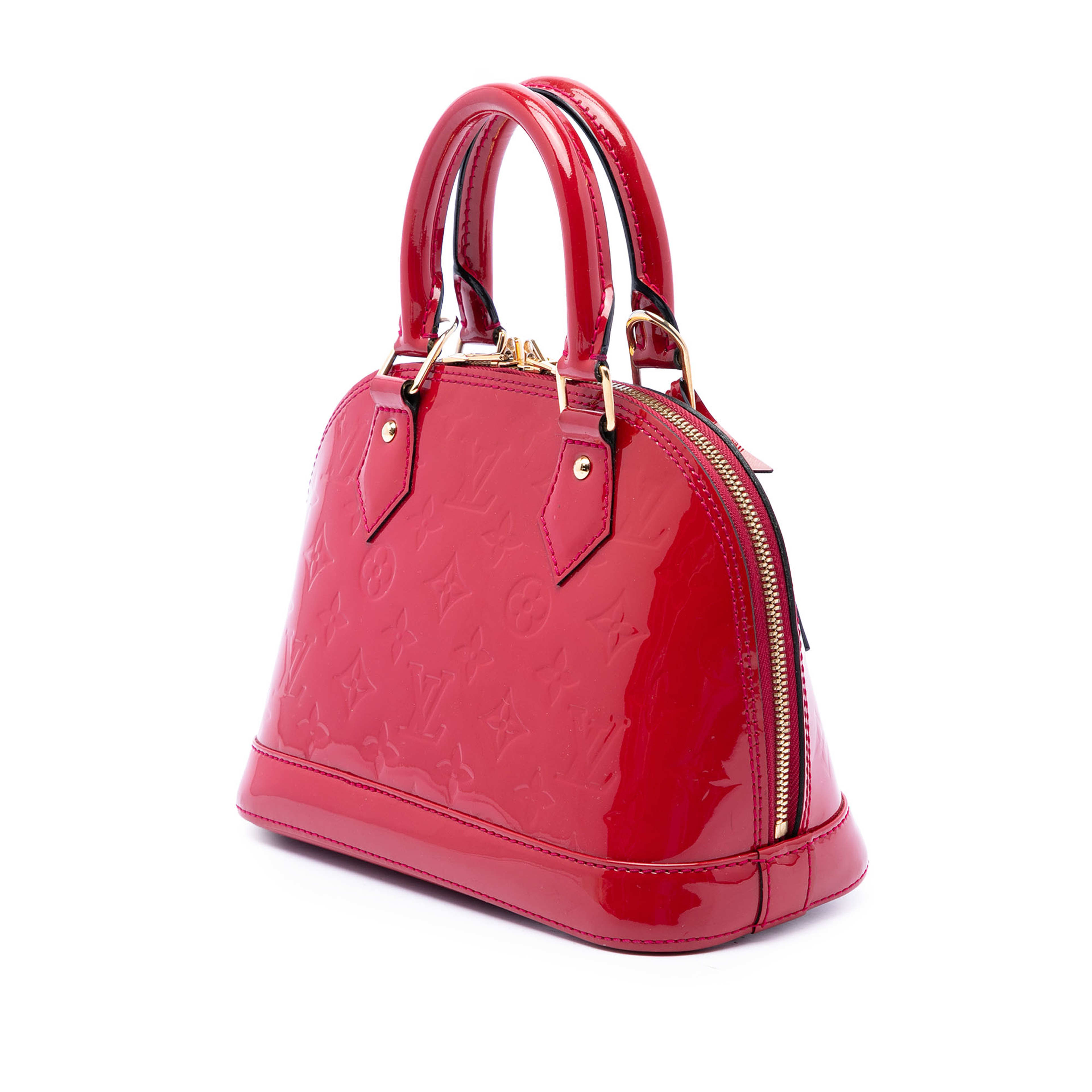 Louis Vuitton Monogram Vernis Alma Bb, från Luxclusif, i färgen röd. Klicka för att öppna bilden i stort format