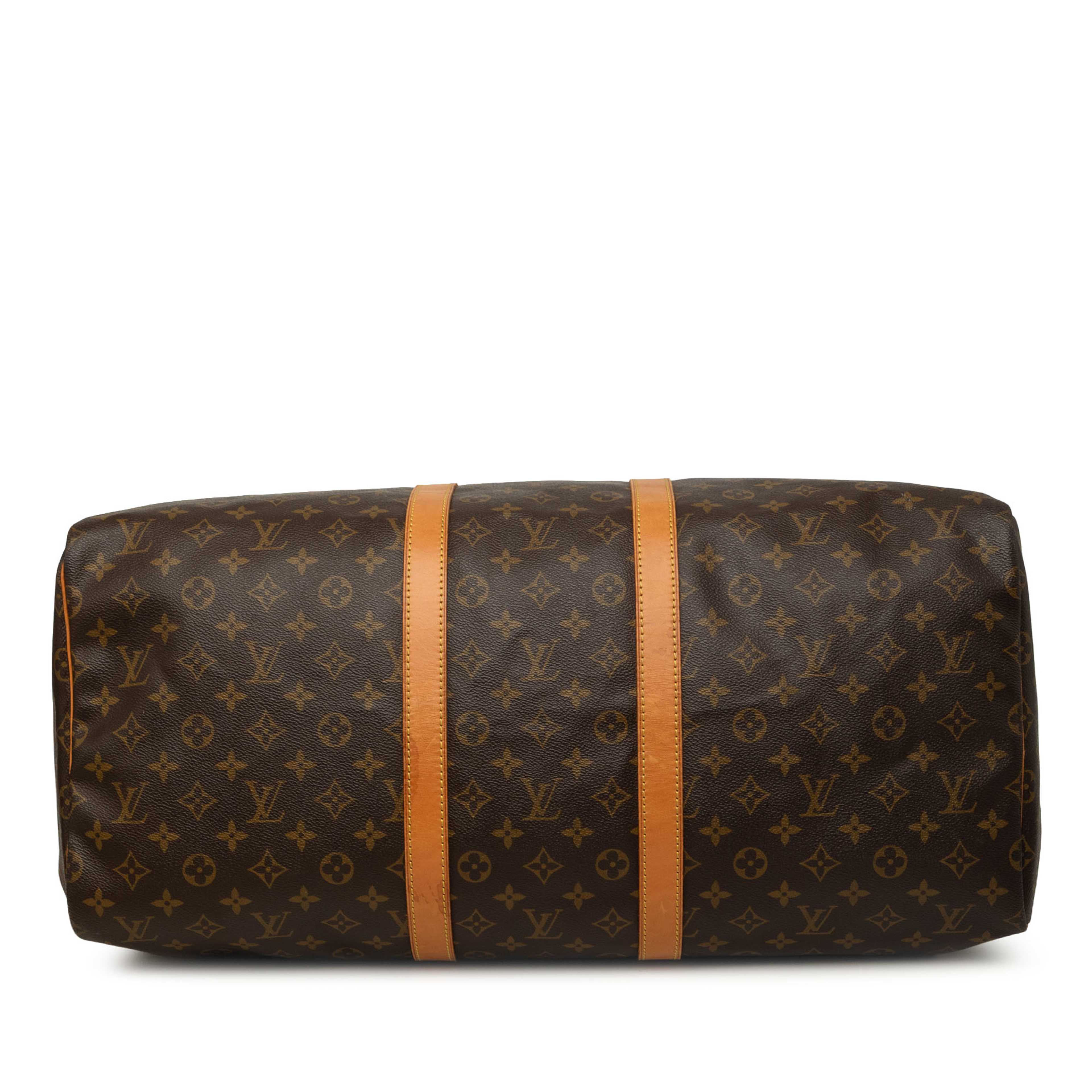 Louis Vuitton Monogram Keepall 55, från Luxclusif, i färgen brun. Klicka för att öppna bilden i stort format