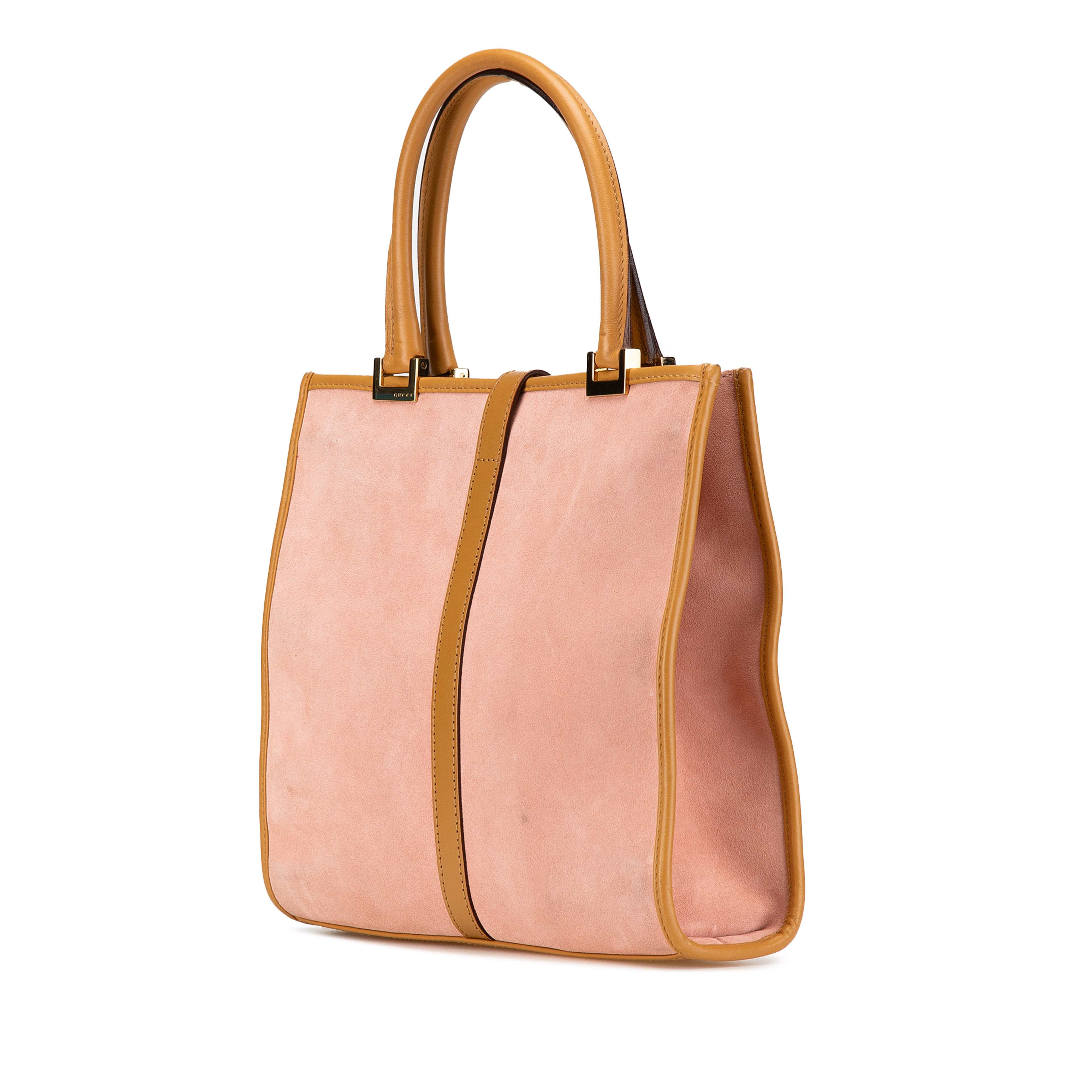 Gucci Suede Jackie Handbag, från Luxclusif, i färgen light pink. Klicka för att öppna bilden i stort format