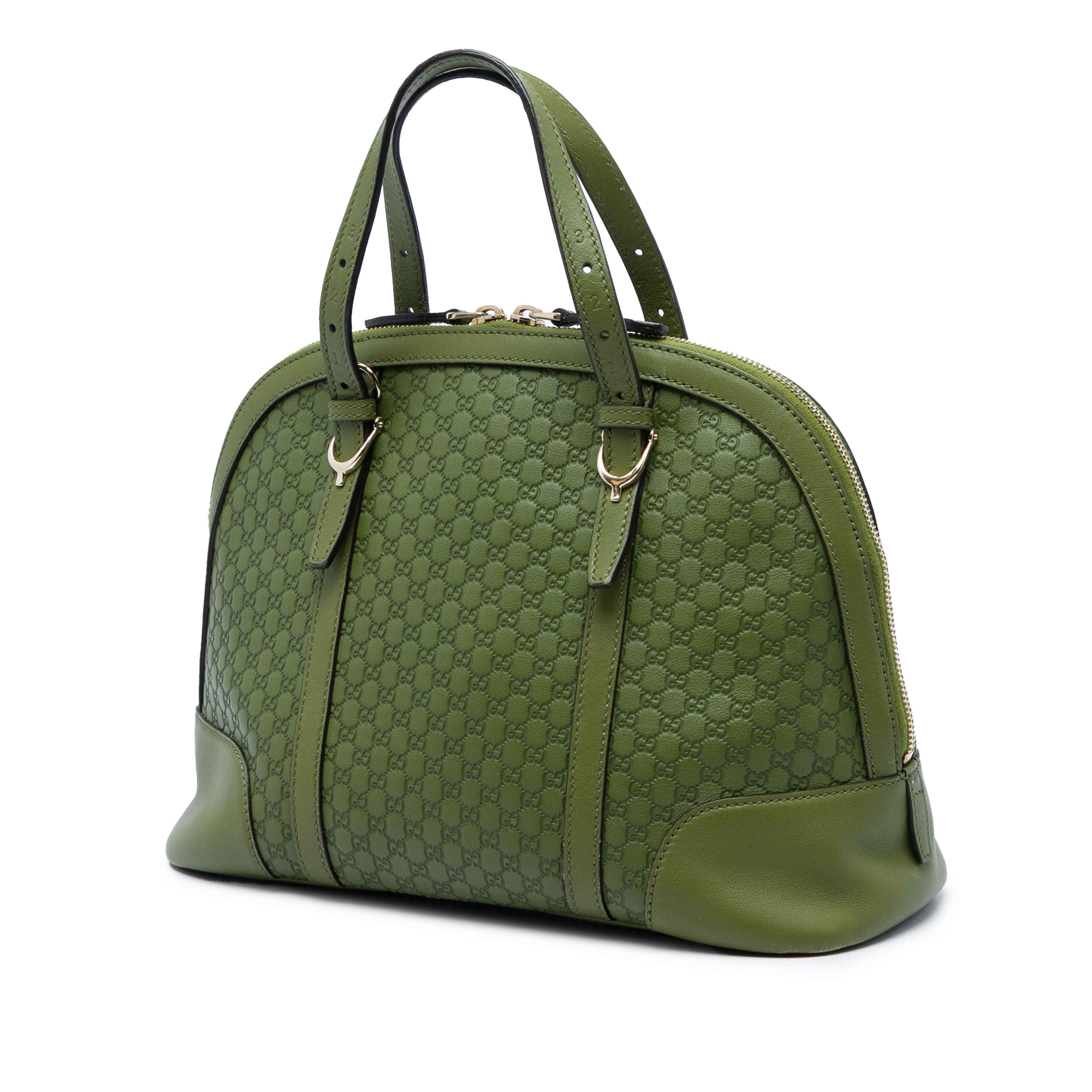 Gucci Small Microguccissima Nice Dome Satchel, från Luxclusif, i färgen grön. Klicka för att öppna bilden i stort format