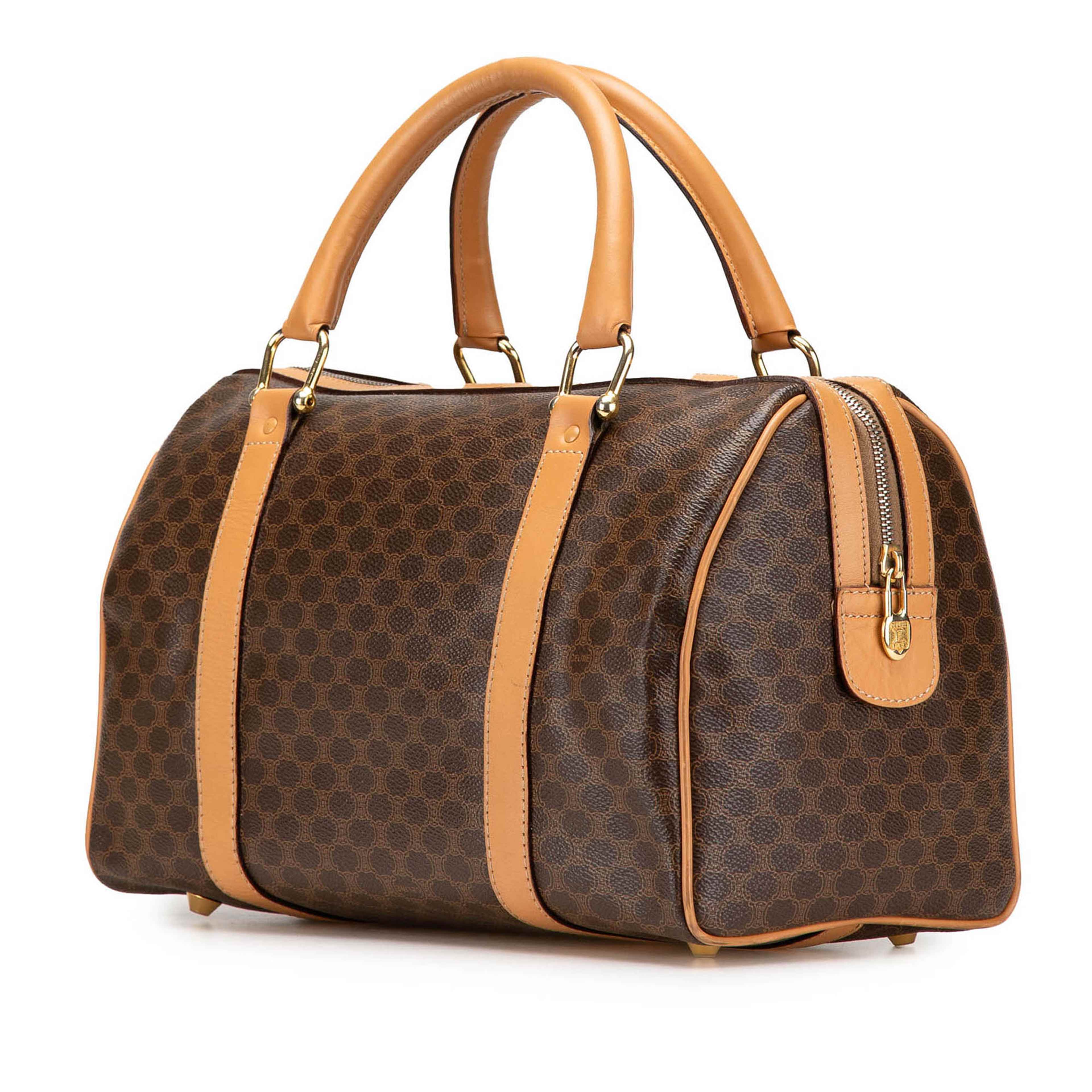 Celine Macadam Coated Canvas Boston Bag