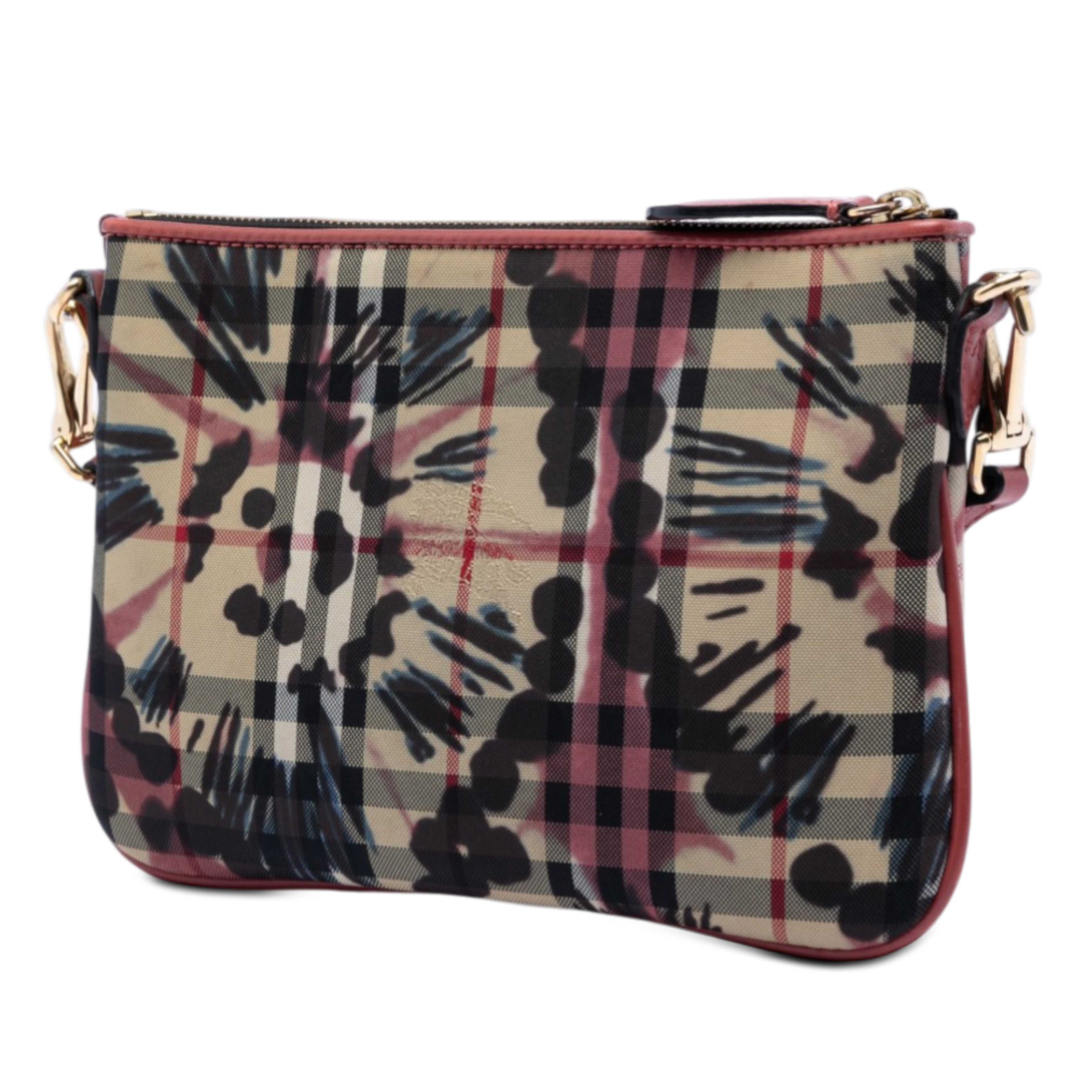 Burberry Haymarket Check Peony Rose Crossbody, från Luxclusif, i färgen beige. Klicka för att öppna bilden i stort format