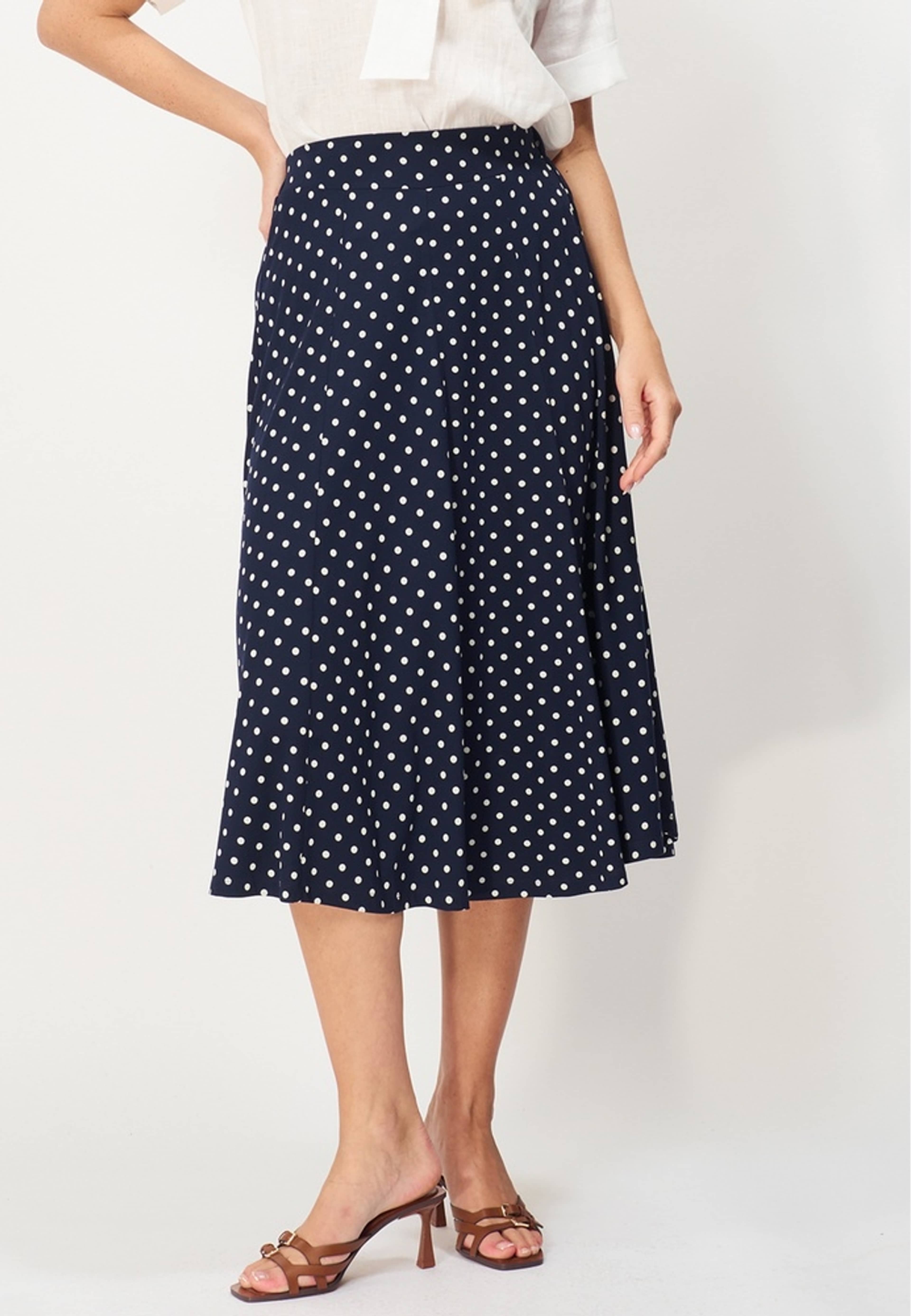 Sunvi Dot Skirt, från Jumperfabriken, i färgen midnight blue. Klicka för att öppna bilden i stort format
