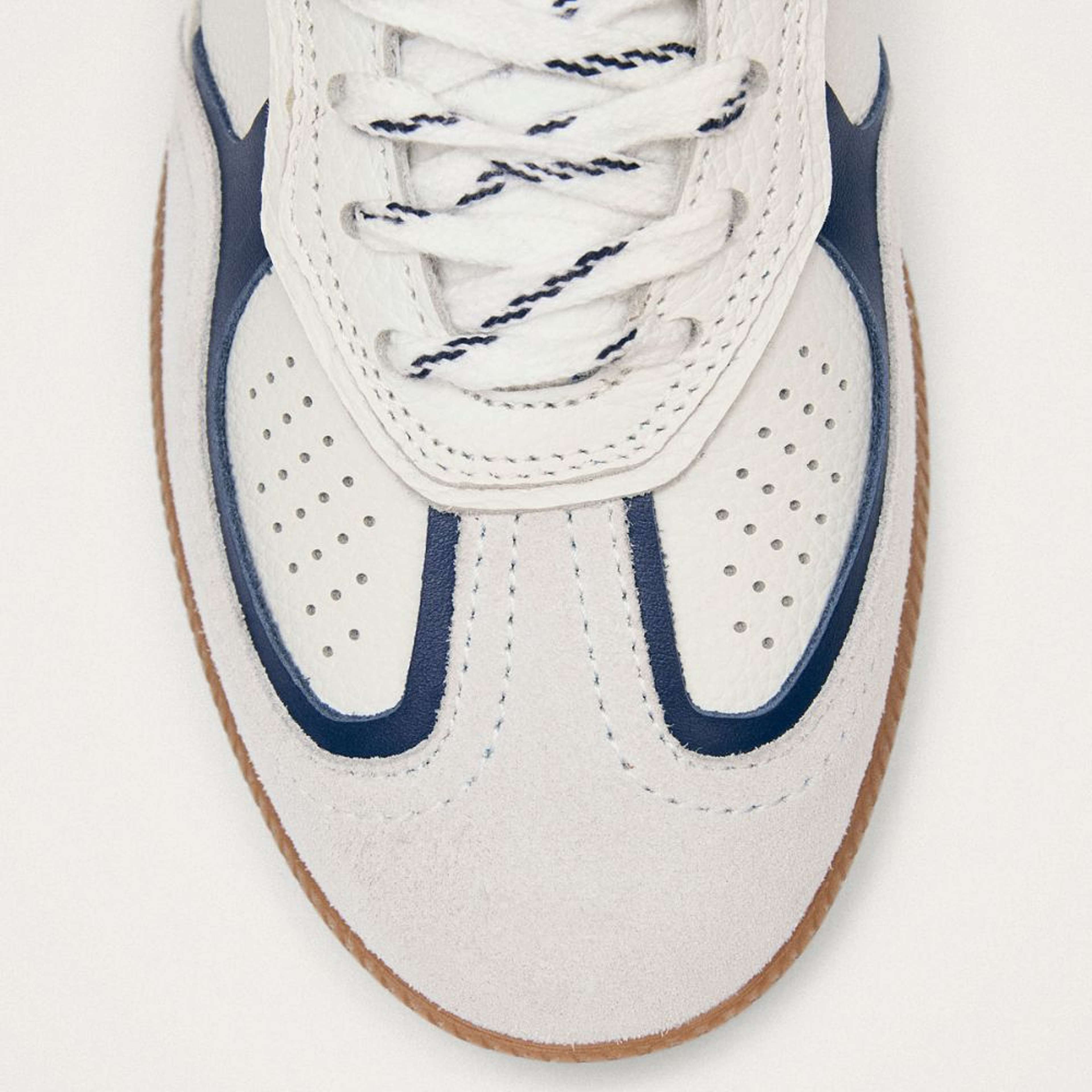 Tb.490 Rife Grain White Navy Leather Sneakers