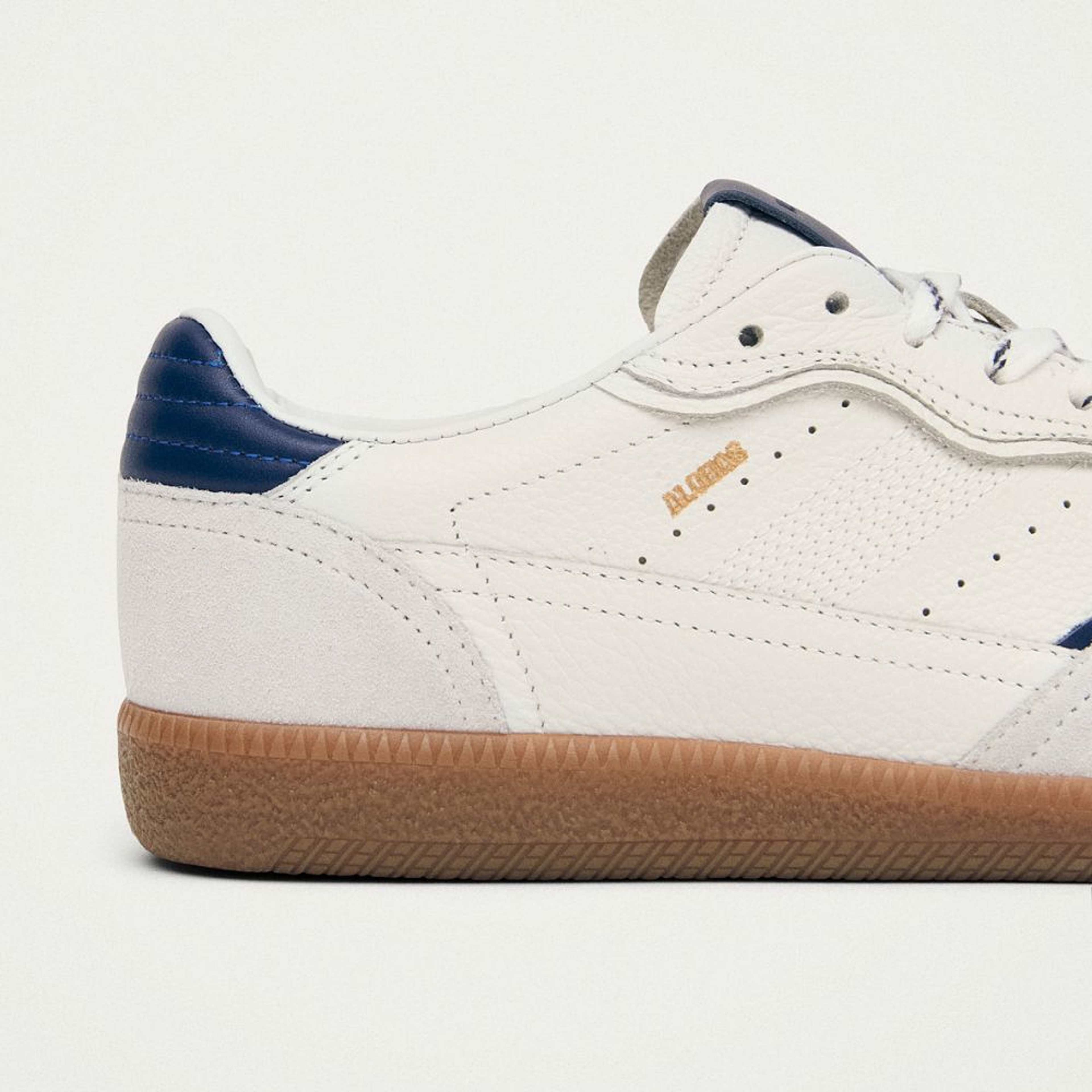 Tb.490 Rife Grain White Navy Leather Sneakers