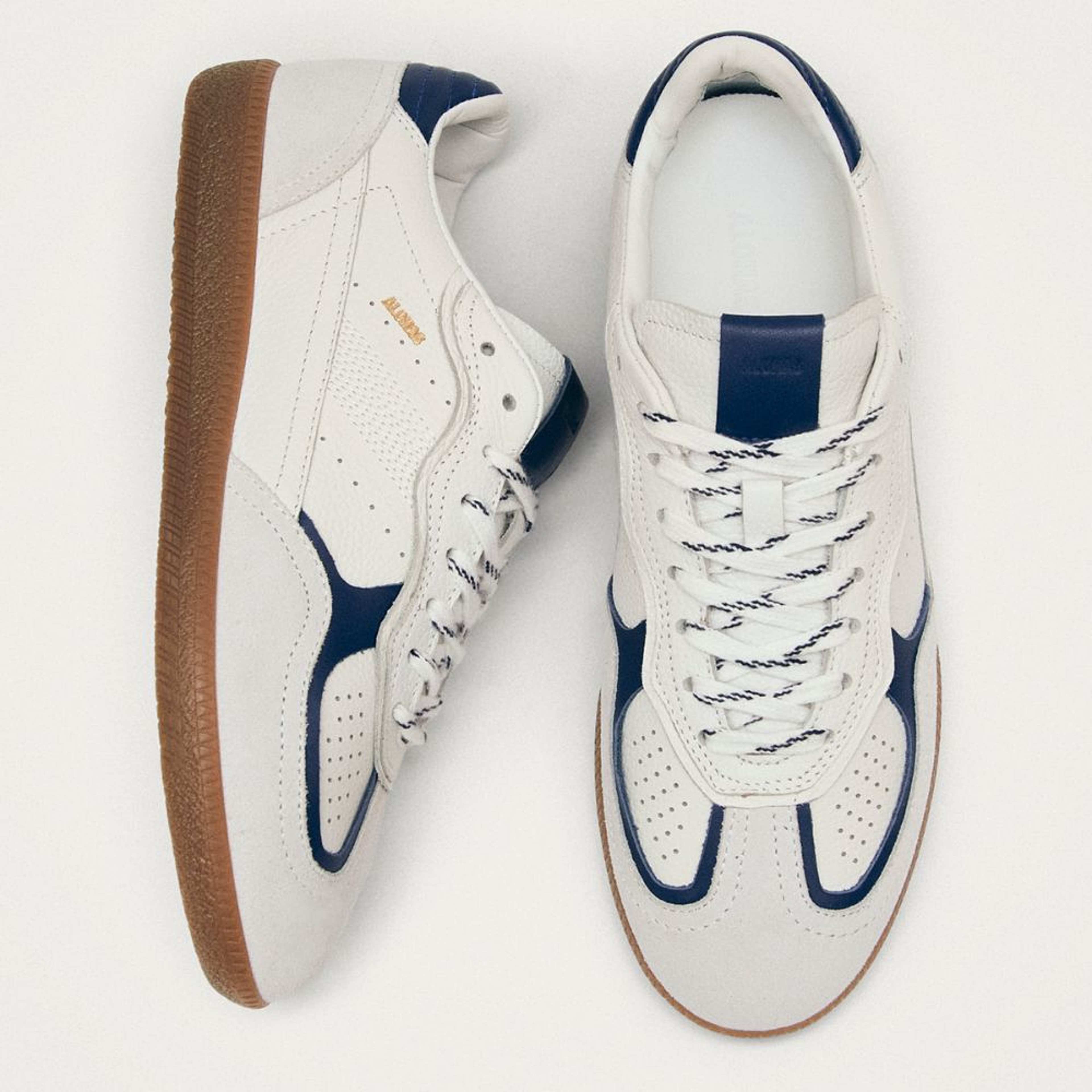 Tb.490 Rife Grain White Navy Leather Sneakers