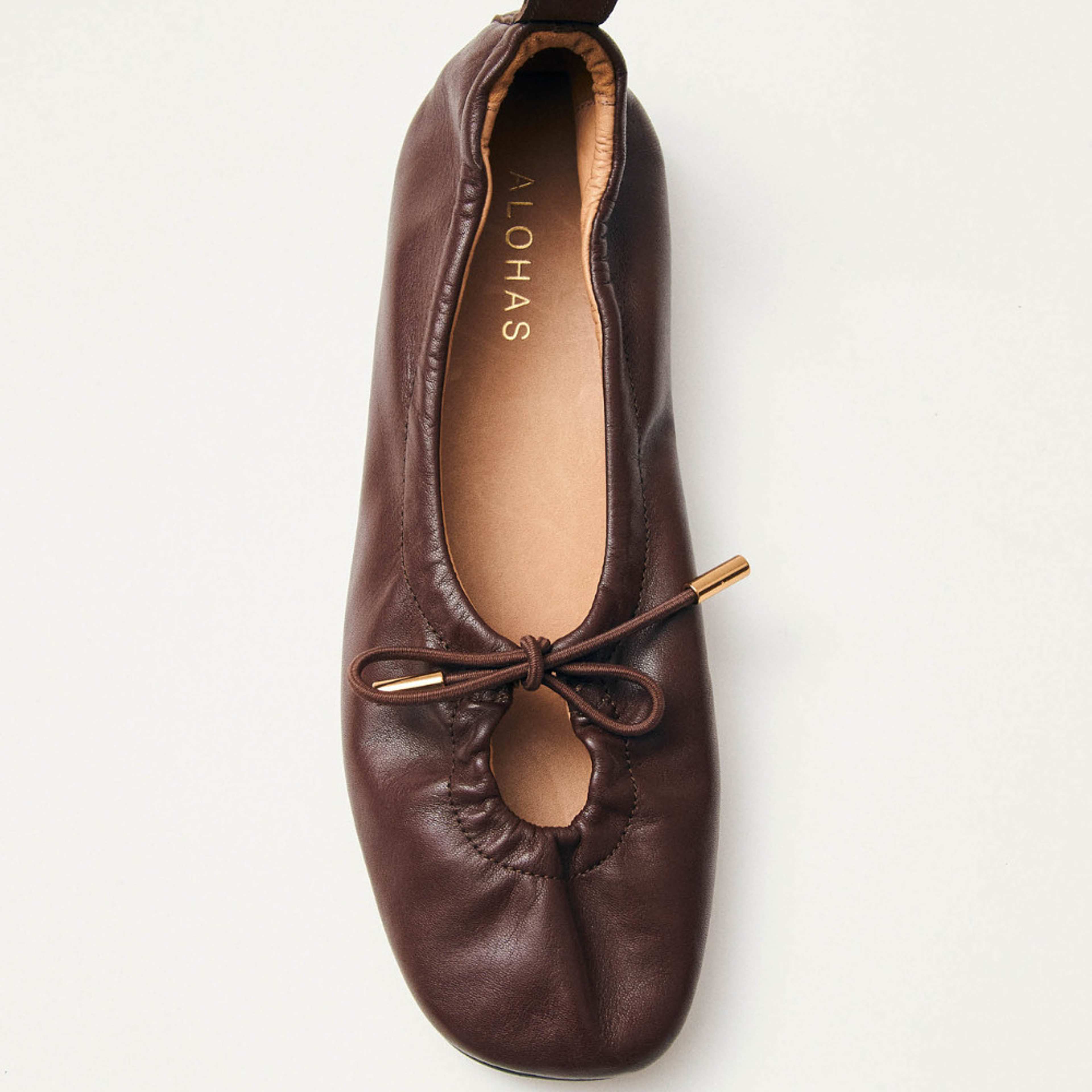 Rosalind Brown Leather Ballet Flats
