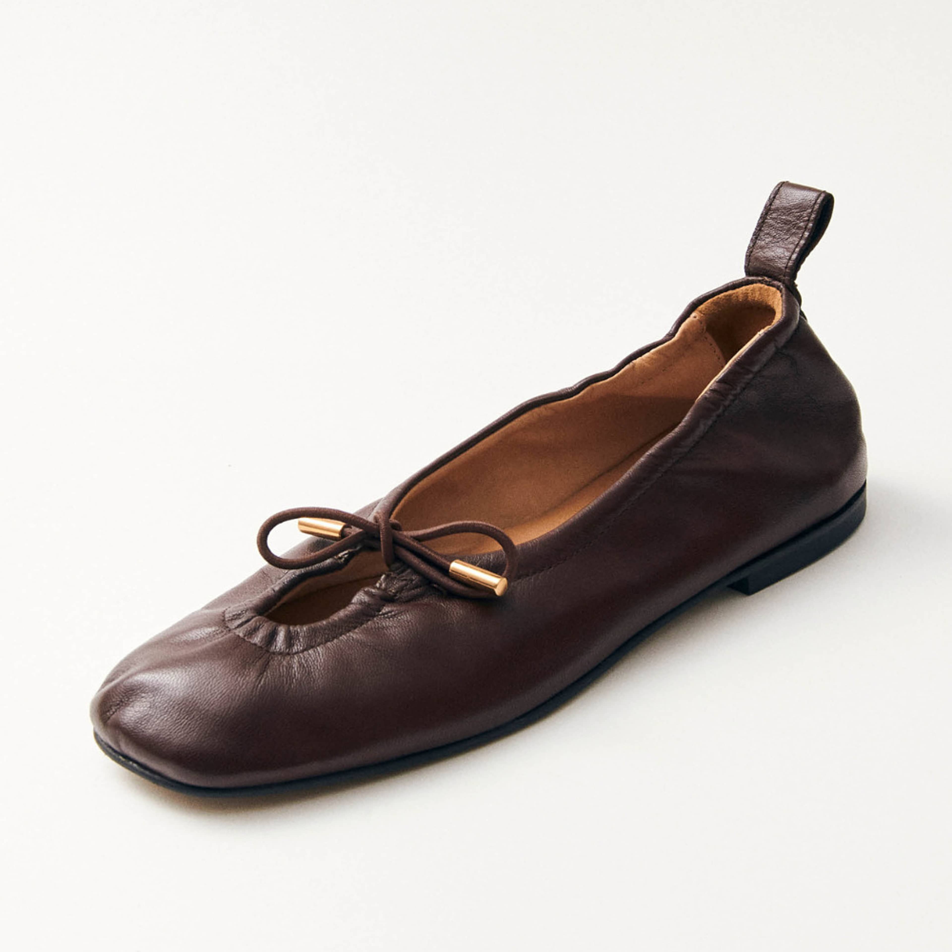 Rosalind Brown Leather Ballet Flats
