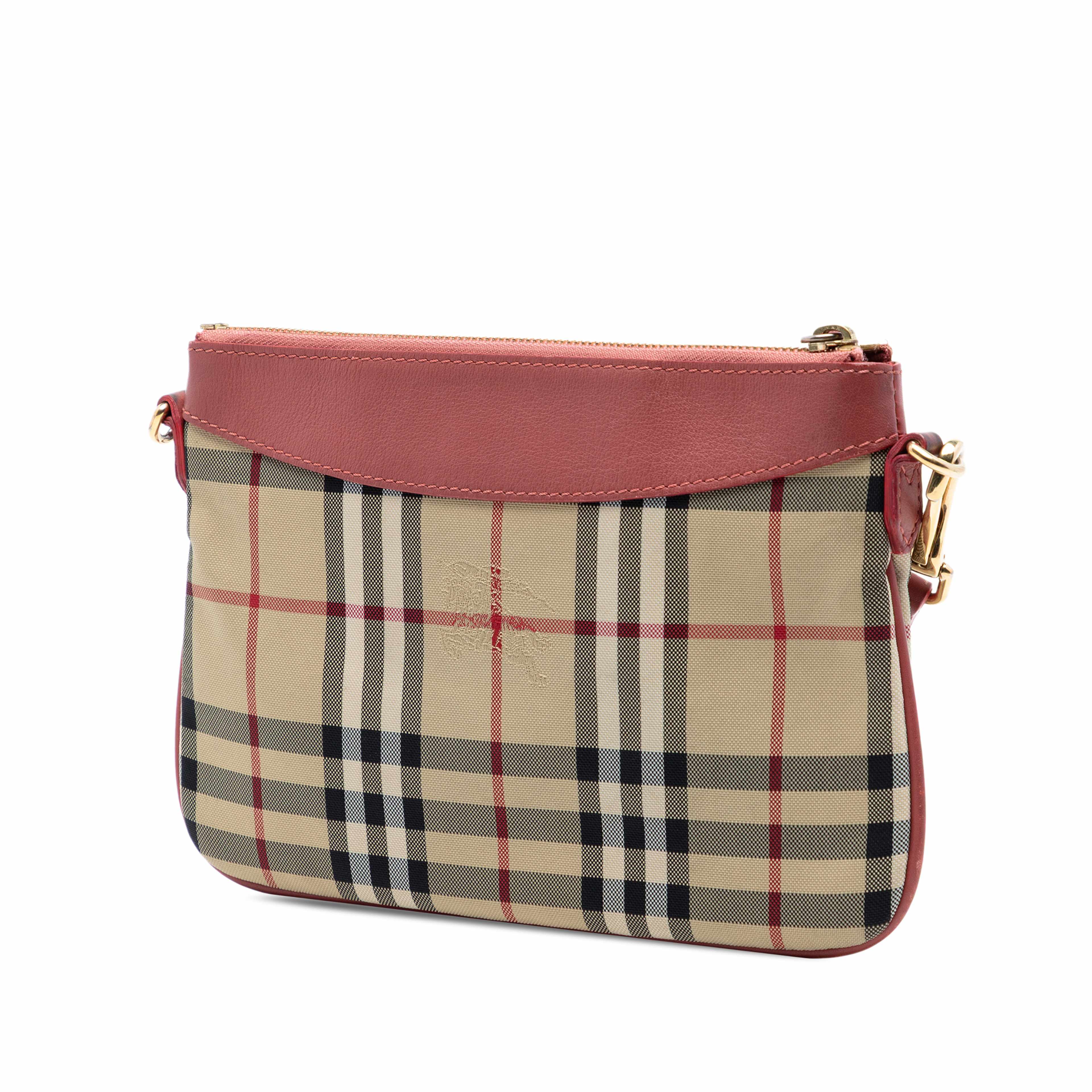 Burberry Haymarket Check Canvas Peyton Crossbody, från Luxclusif, i färgen beige. Klicka för att öppna bilden i stort format