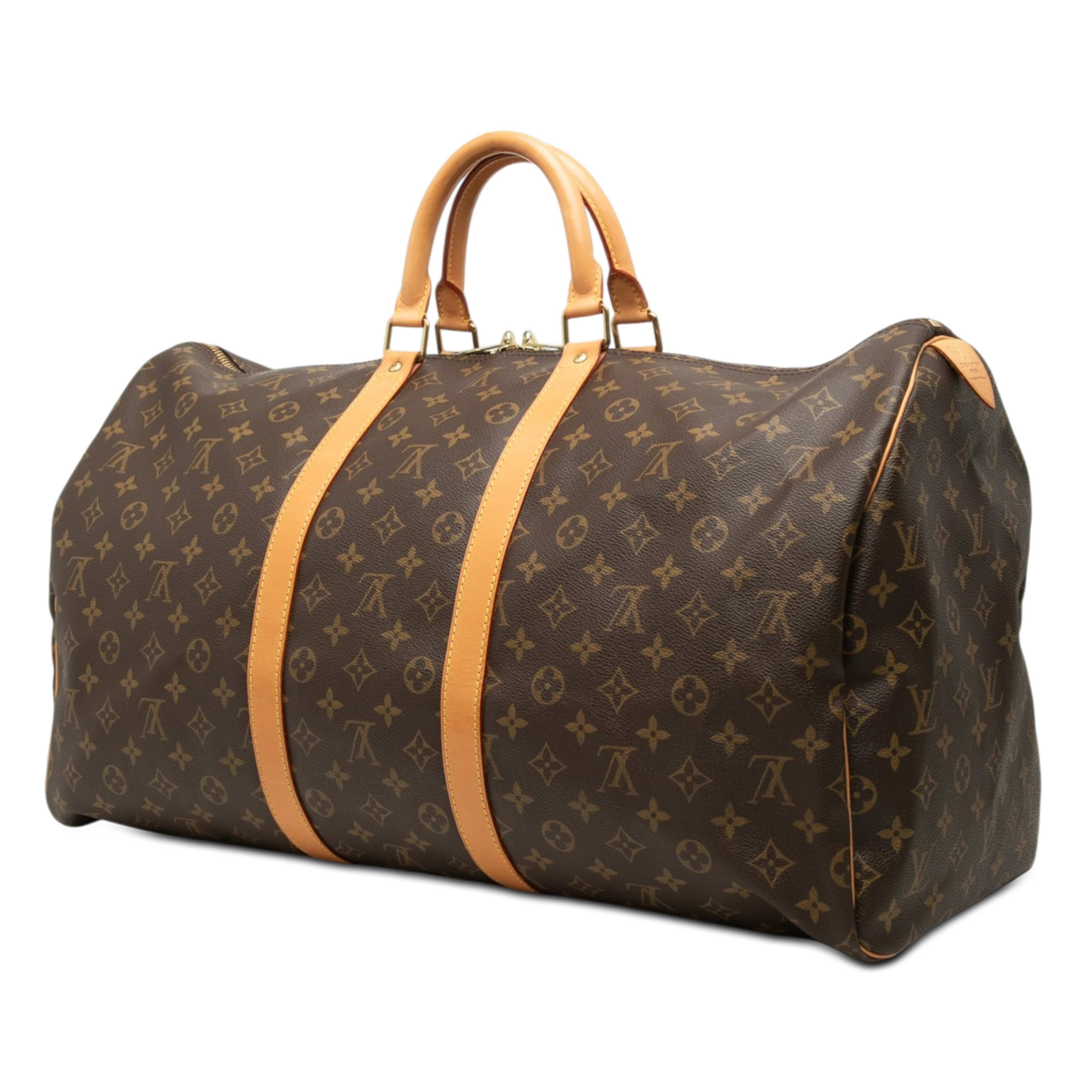 Louis Vuitton Monogram Keepall 55, från Luxclusif, i färgen brun. Klicka för att öppna bilden i stort format
