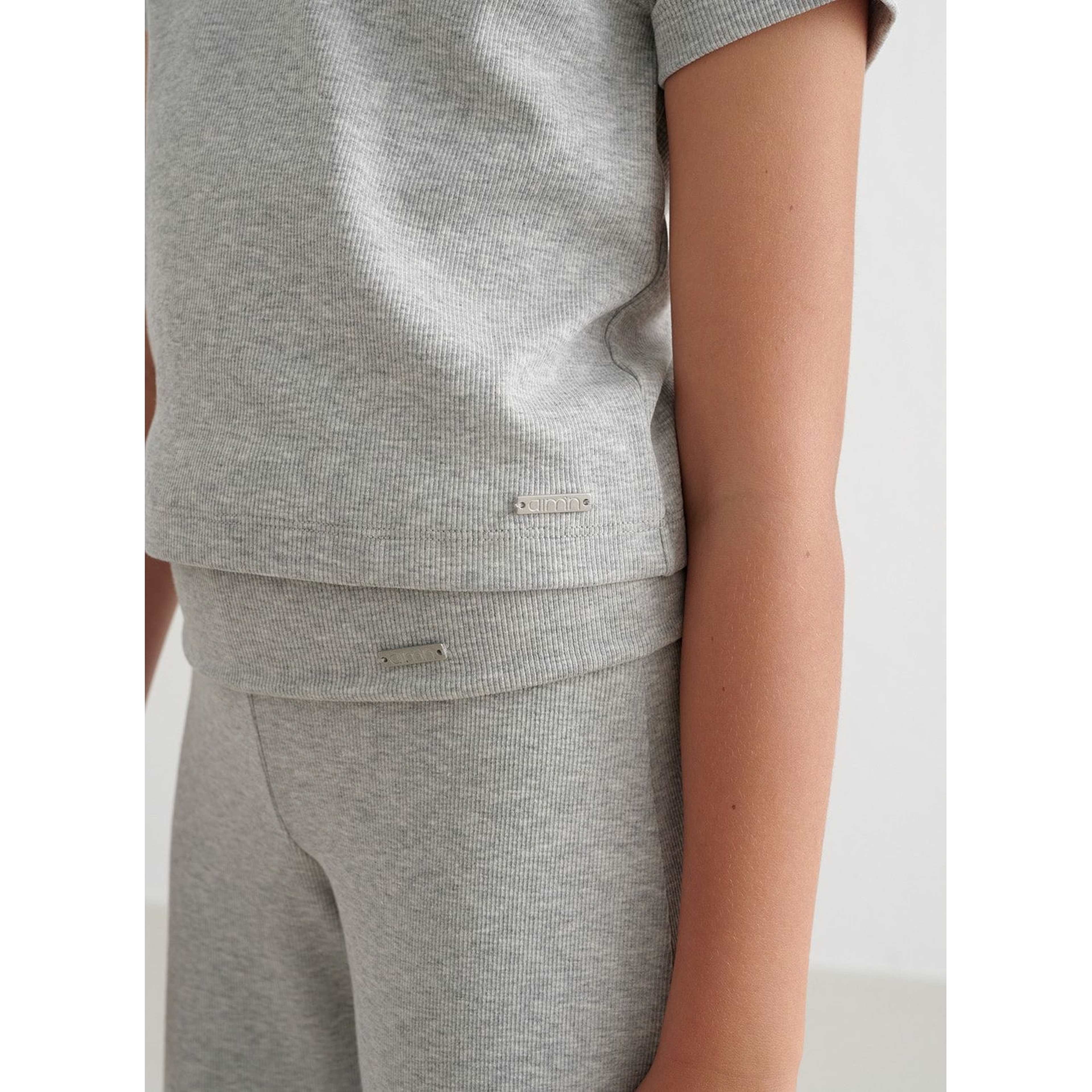 Grey Melange Young Ease Ribbed Short Sleeve