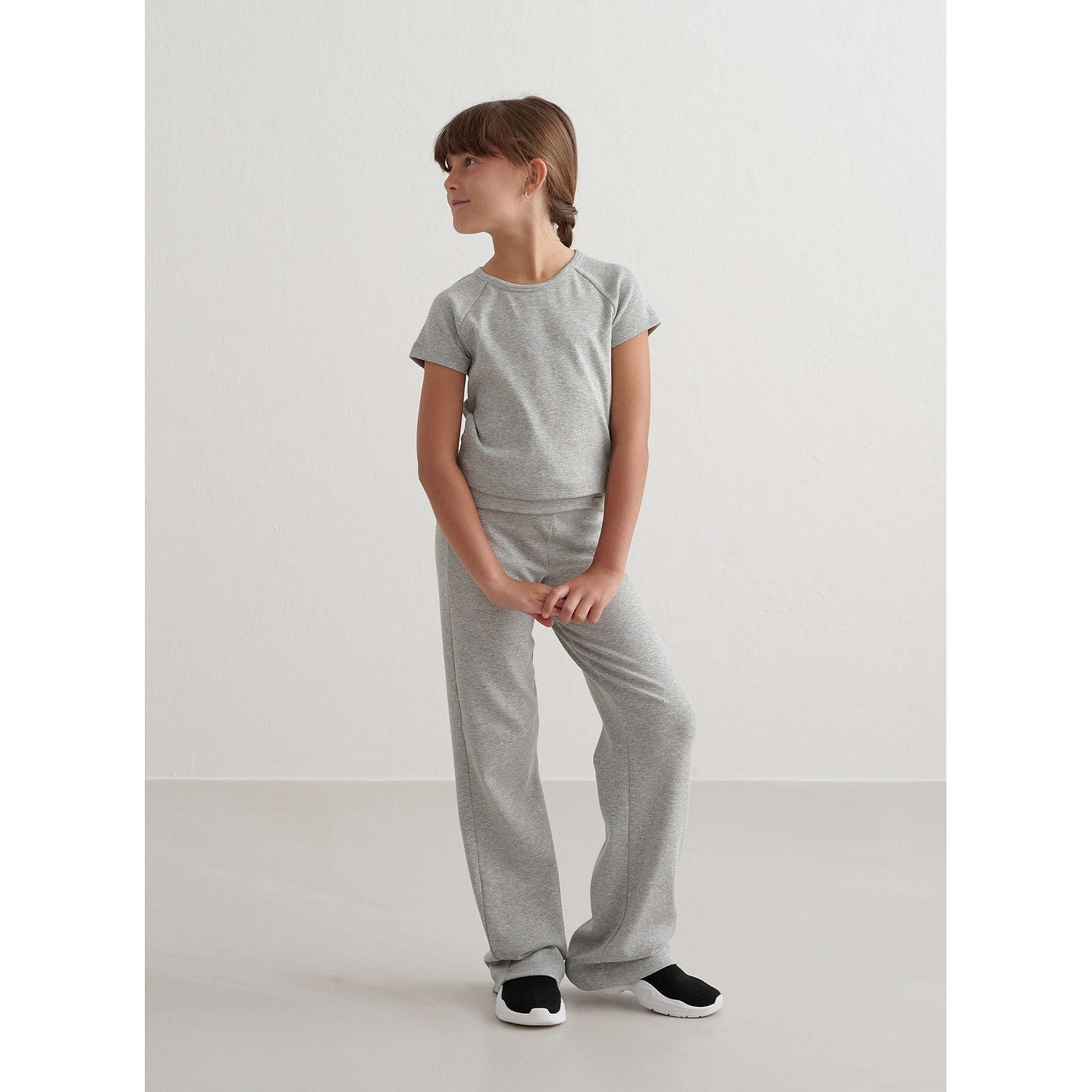 Grey Melange Young Ease Ribbed Short Sleeve
