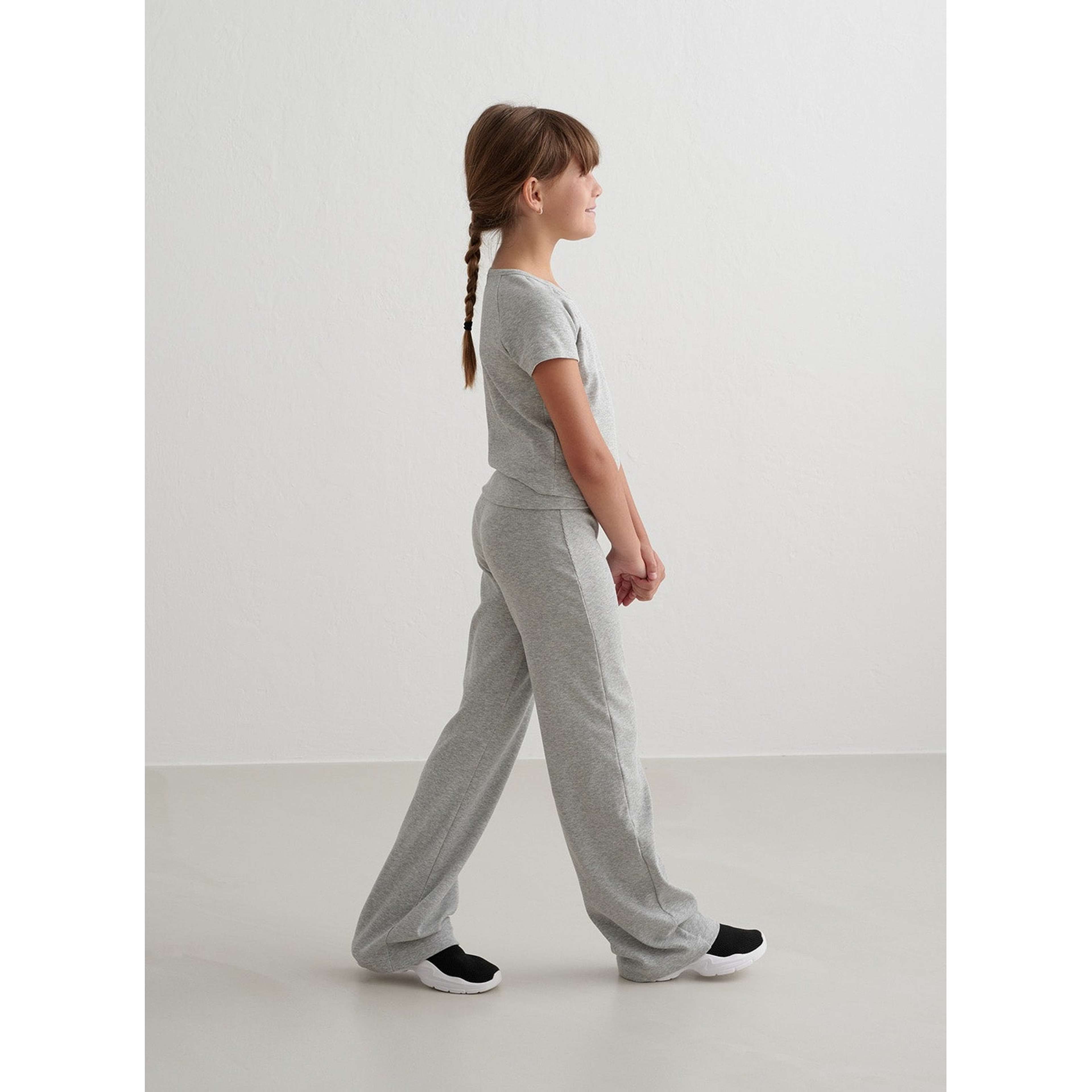 Grey Melange Young Ease Ribbed Short Sleeve