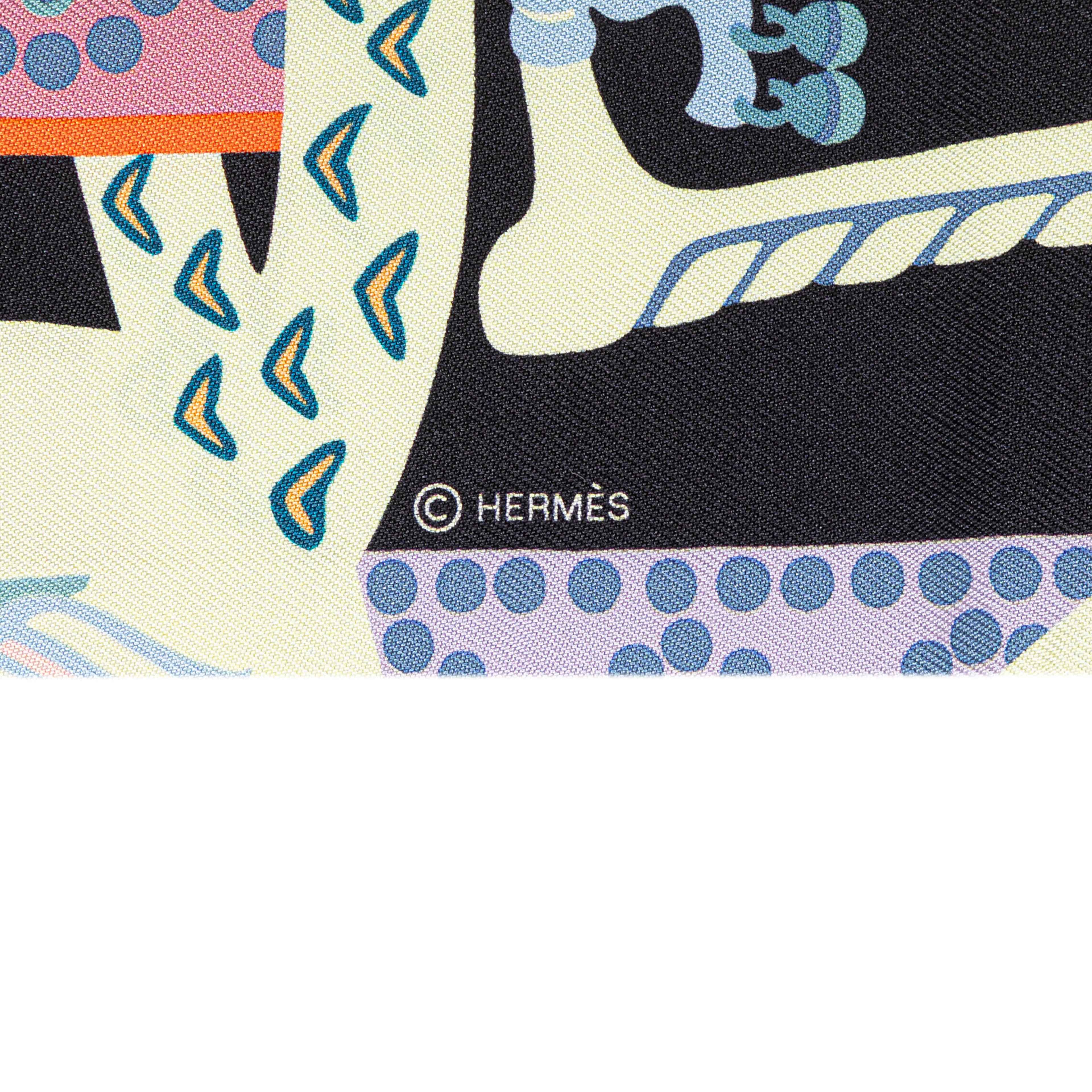 Hermès Fantaisie D Etriers Silk Twilly Scarf