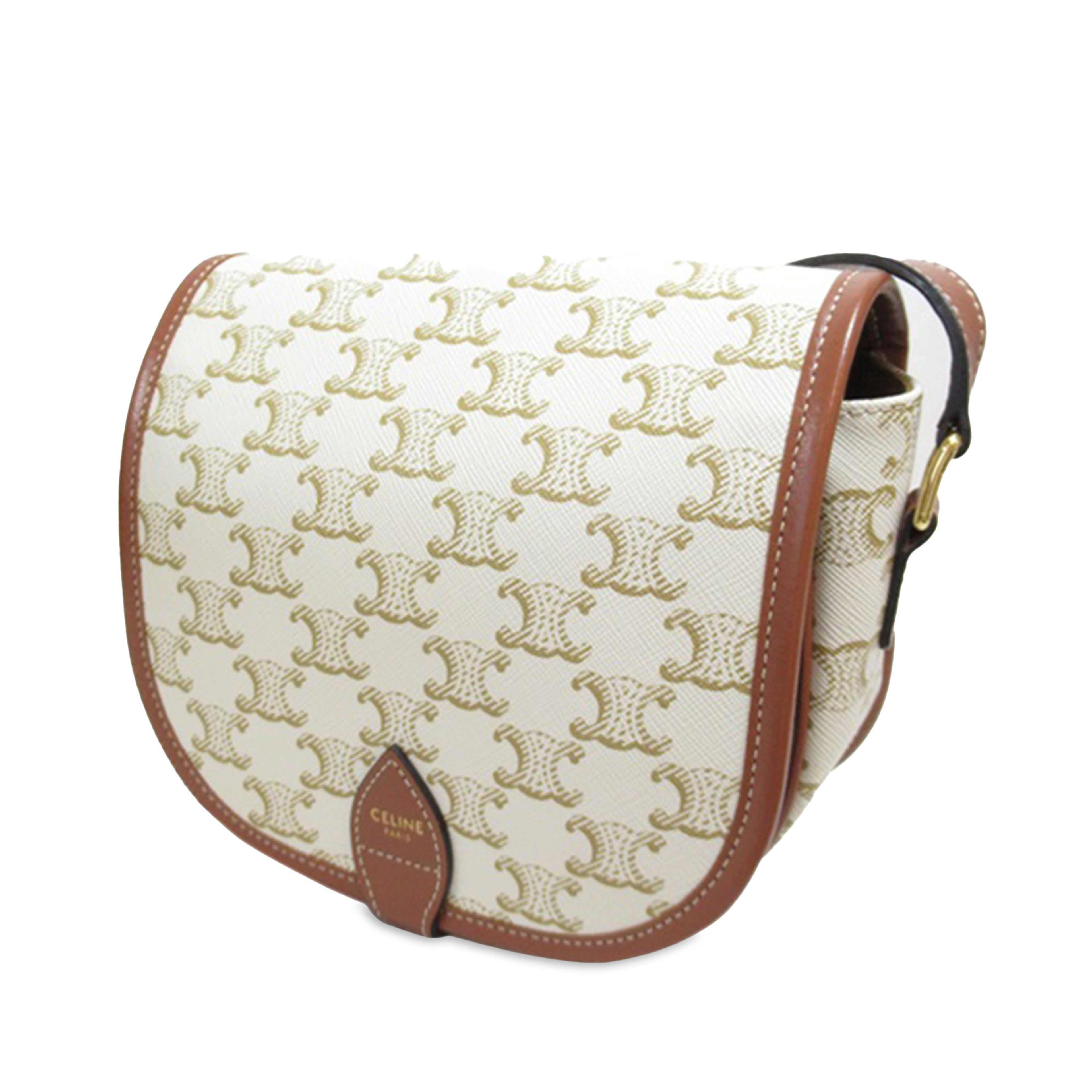 Celine Monogram Triomphe Crossbody, från Luxclusif, i färgen white. Klicka för att öppna bilden i stort format